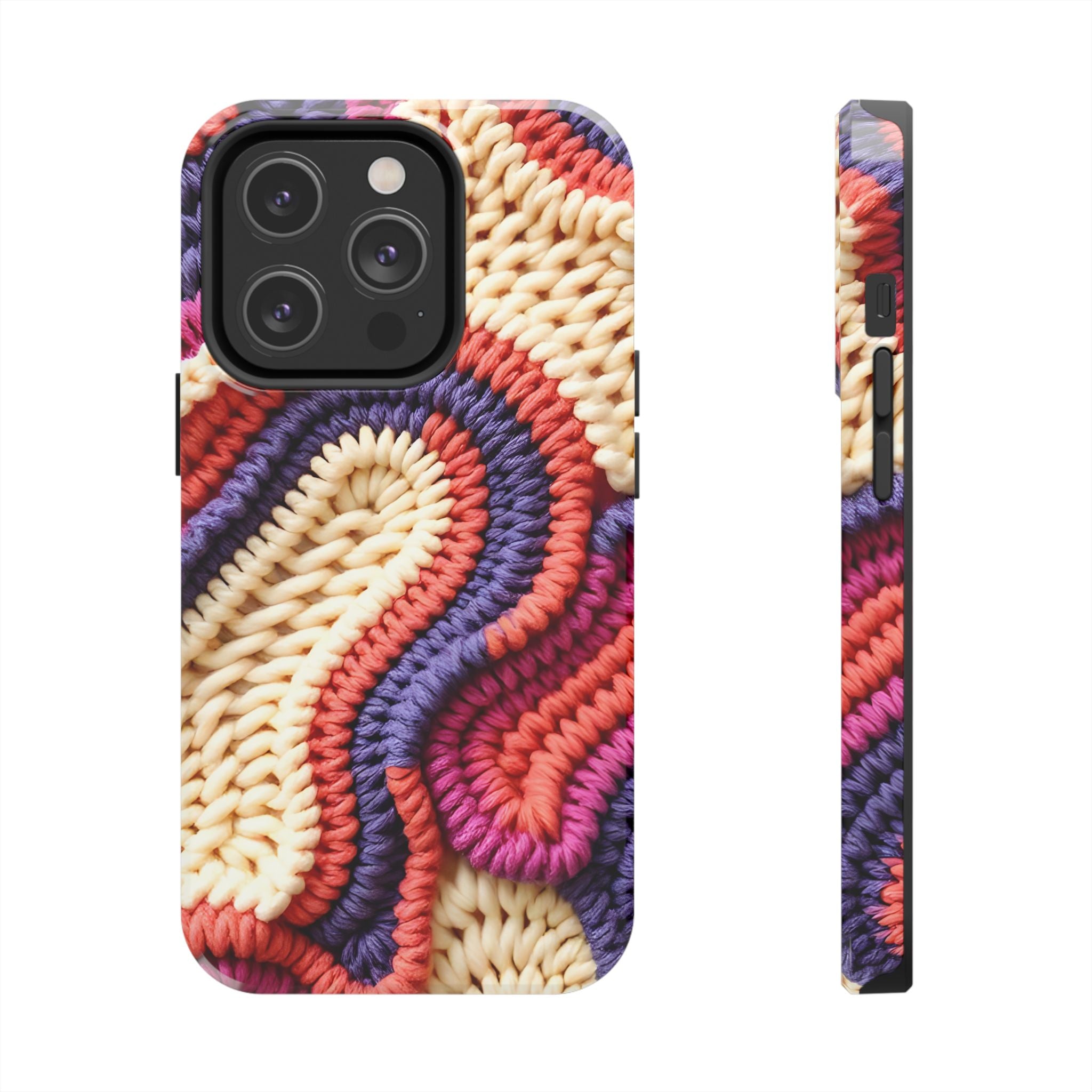 Handwoven Textile Art Phone Case for iPhone 11–17 & Galaxy S21–S26