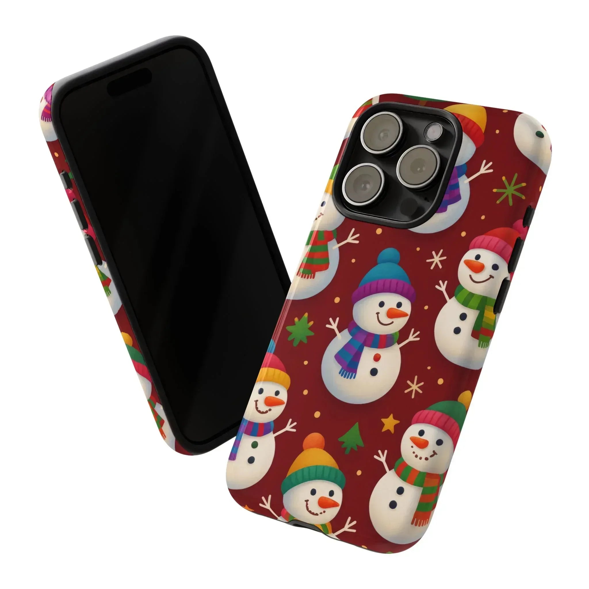 Festive Snowmen Parade Phone Case for iPhone 11–17 and Galaxy S10–S25 - KARARMDESIGN