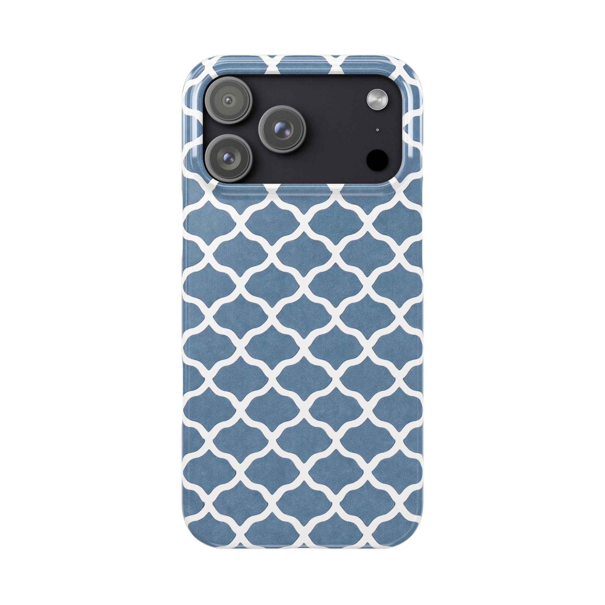 Azure Lattice Pattern Phone Case Slim Phone Cases for iPhone 11-17