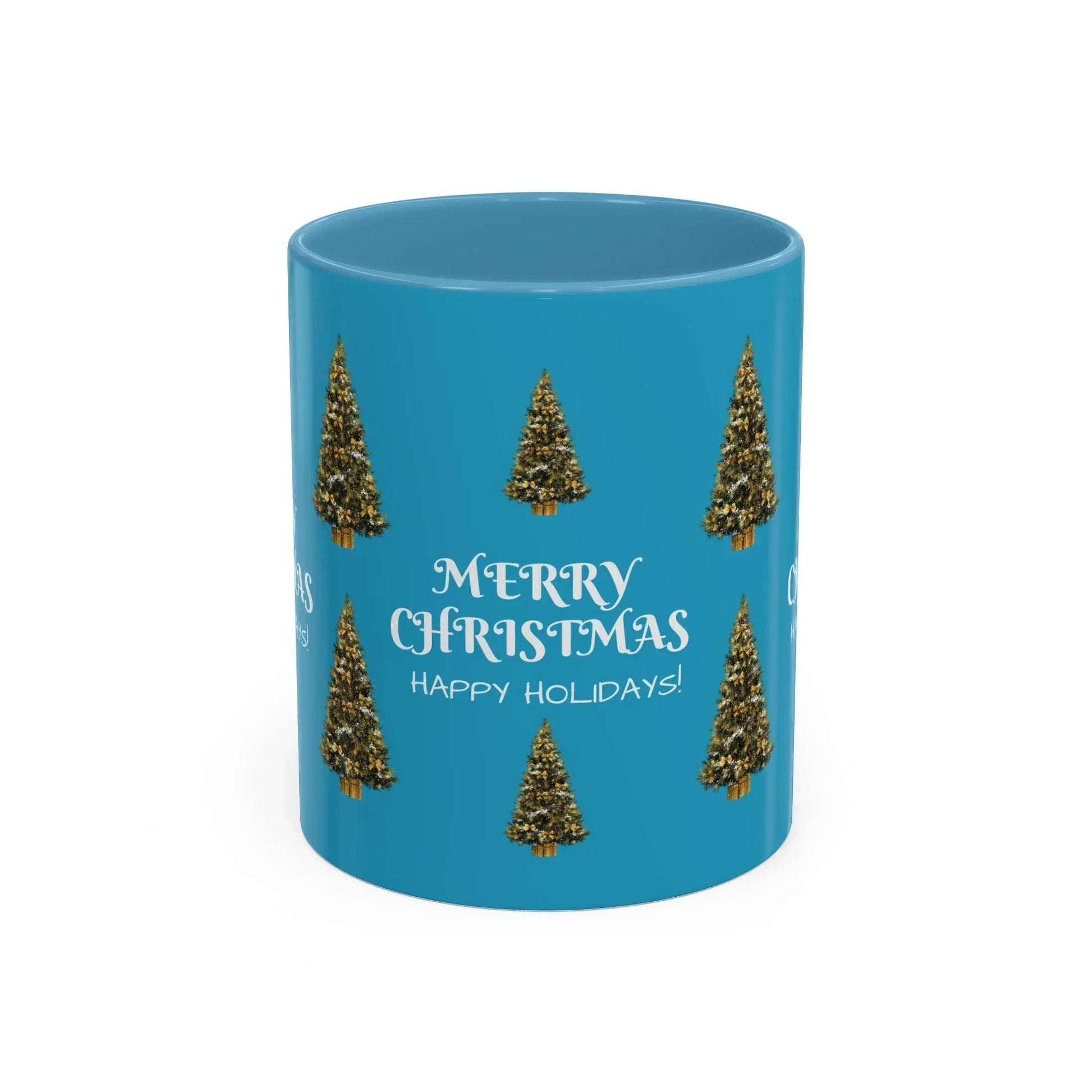 Merry Christmas and Happy Holidays Mug - Accent Coffee Mug (11, 15oz) - KARARMDESIGN