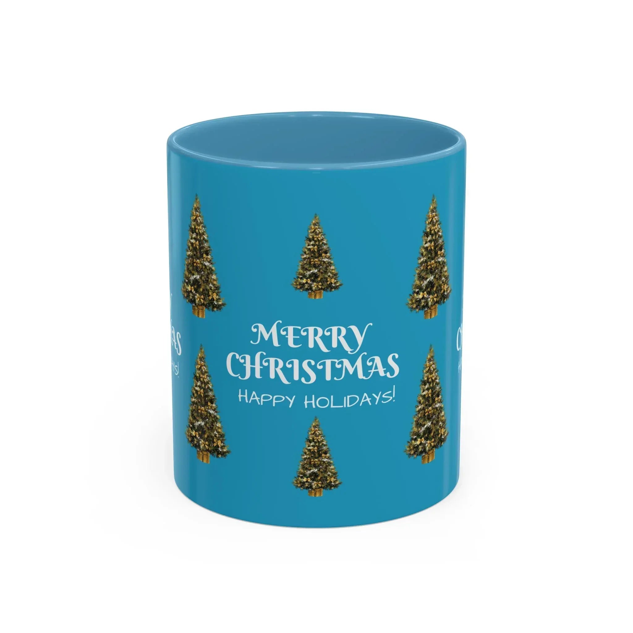 Merry Christmas and Happy Holidays Mug - Accent Coffee Mug (11, 15oz) - KARARMDESIGN