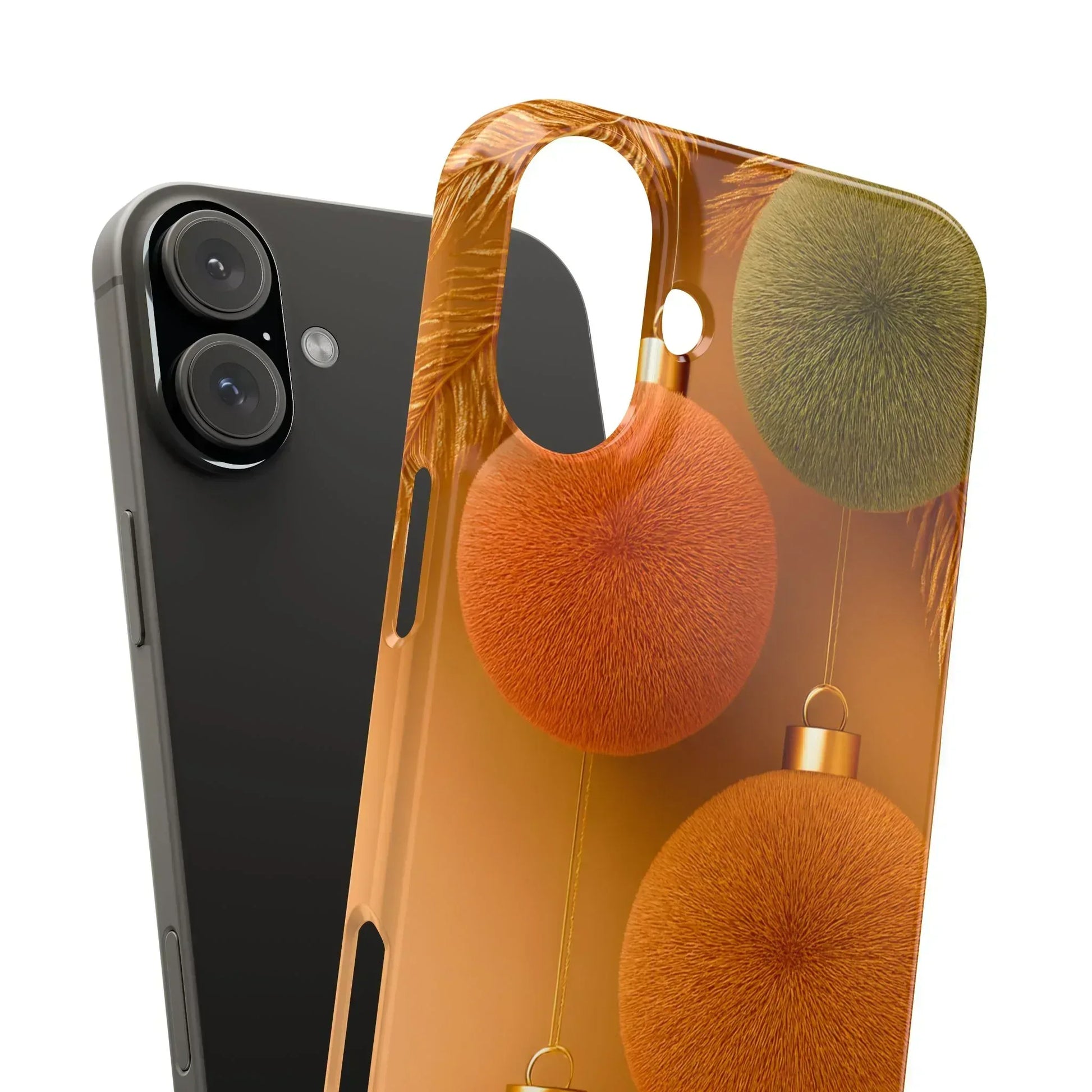 Golden Fuzz Ornaments Phone Case for iPhone 11-17 - KARARMDESIGN