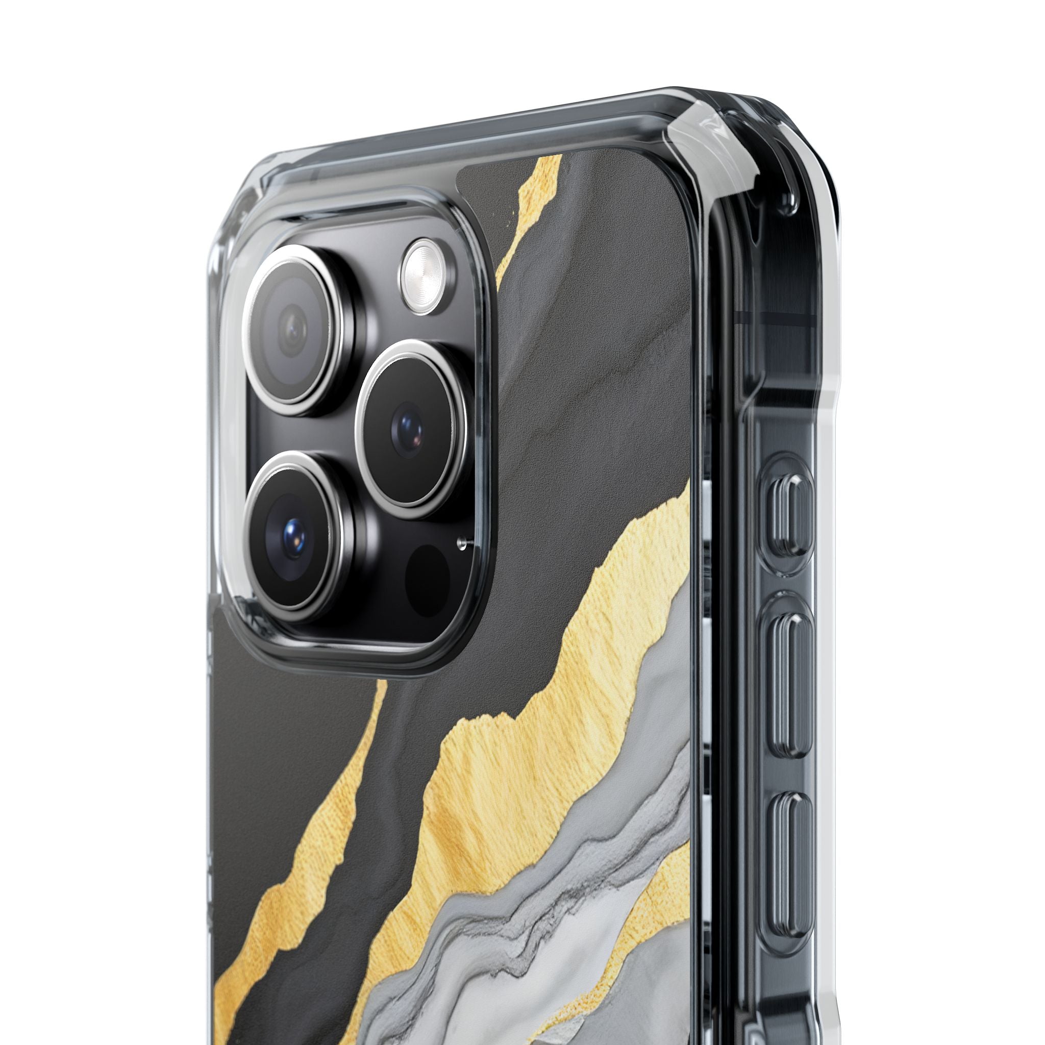 Luxury Black and Gold Marble Magnetic Phone Case for iPhone 14-17