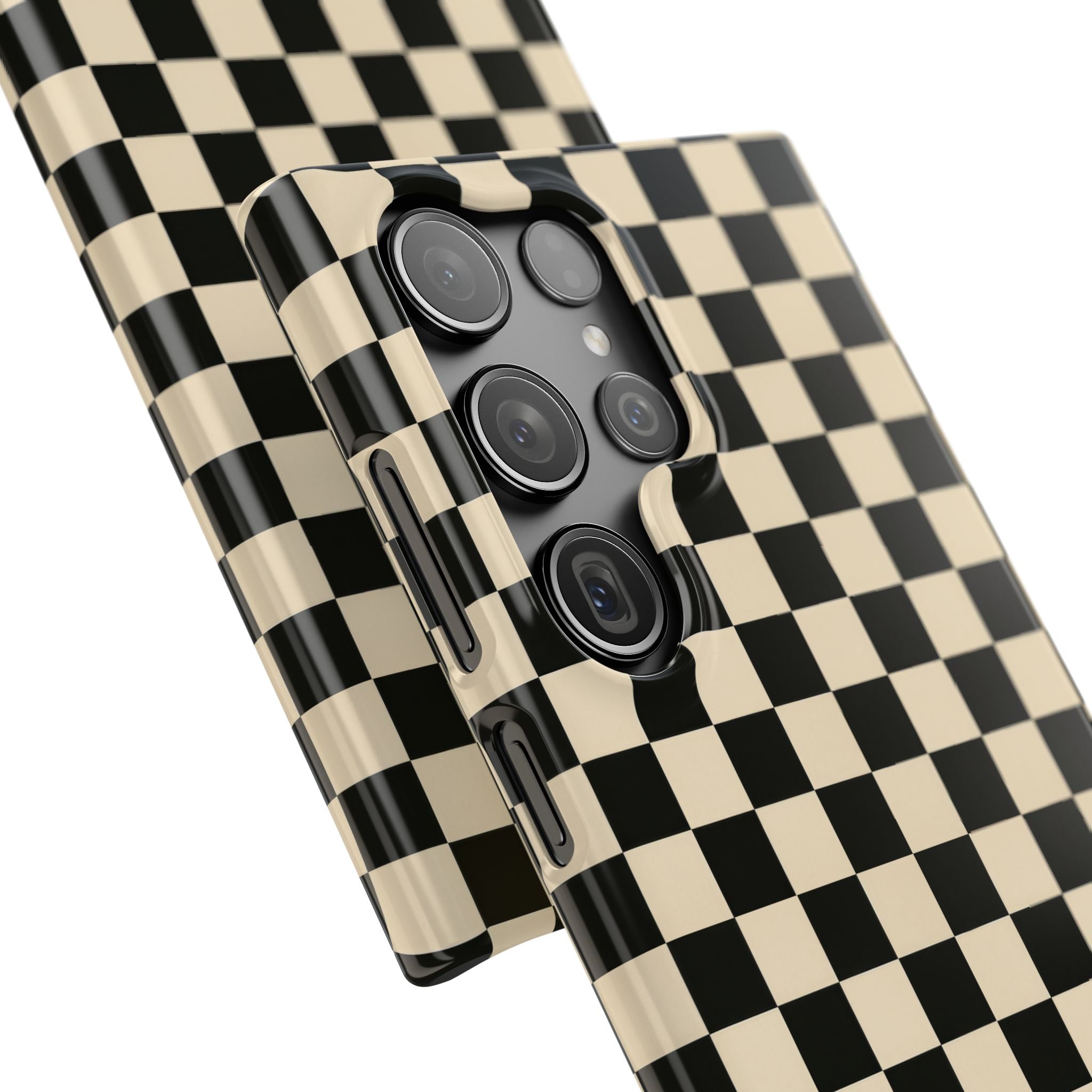 Stylish Matte Checker Phone Case for iPhone 11-17 & Galaxy S20-S26