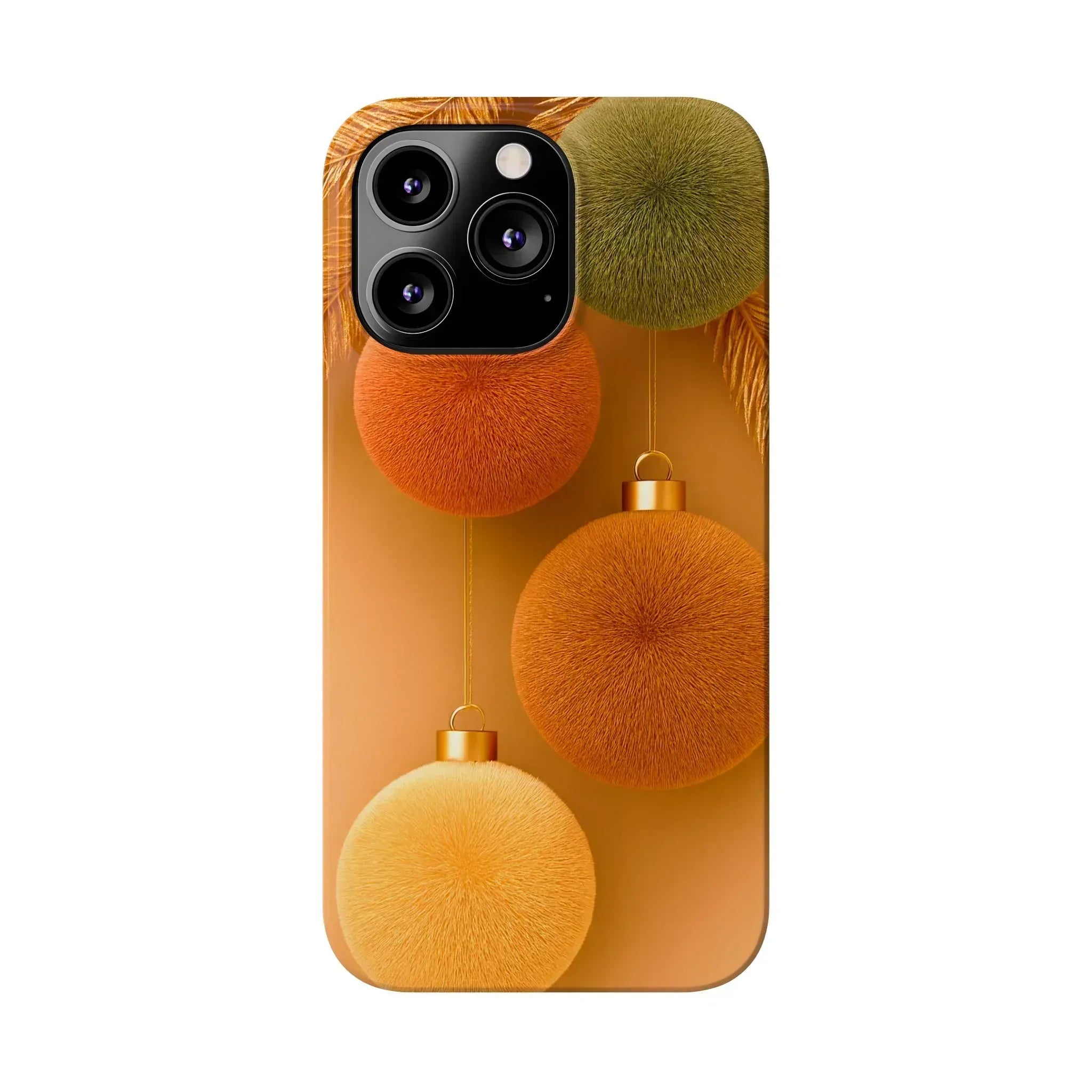 Golden Fuzz Ornaments Phone Case for iPhone 11-17 - KARARMDESIGN
