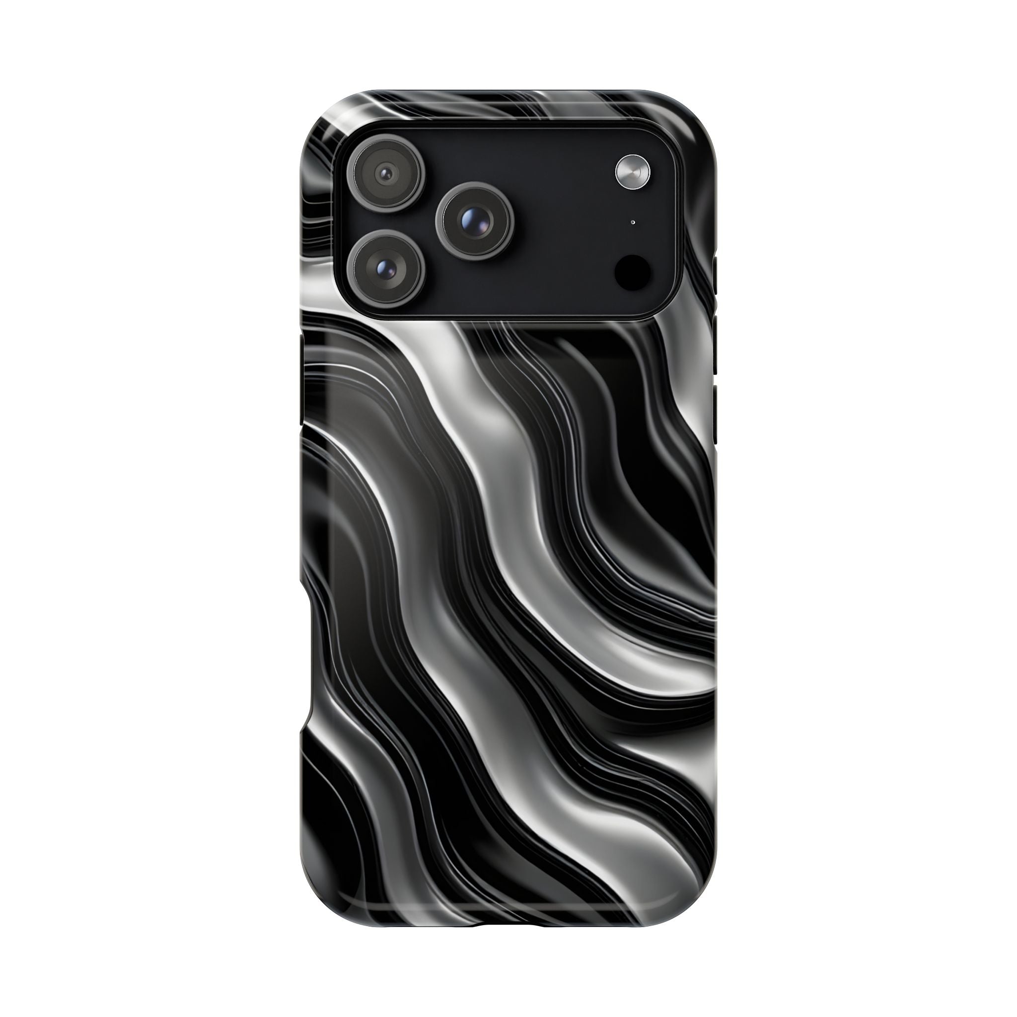 Wavy Illusion Marble Phone Case for iPhone 13-17