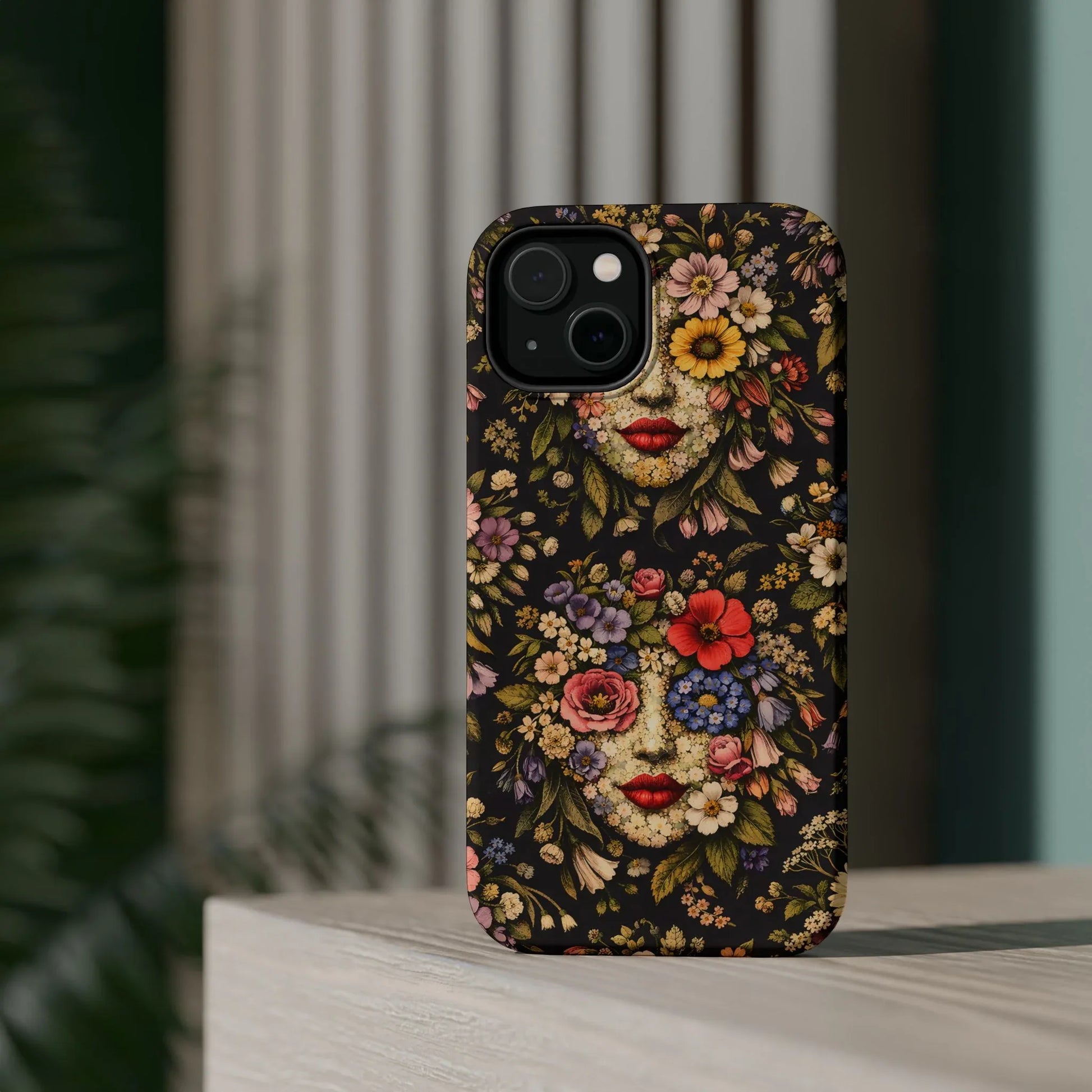 Vintage Flower Face Phone Case for iPhone 13-17 - KARARMDESIGN