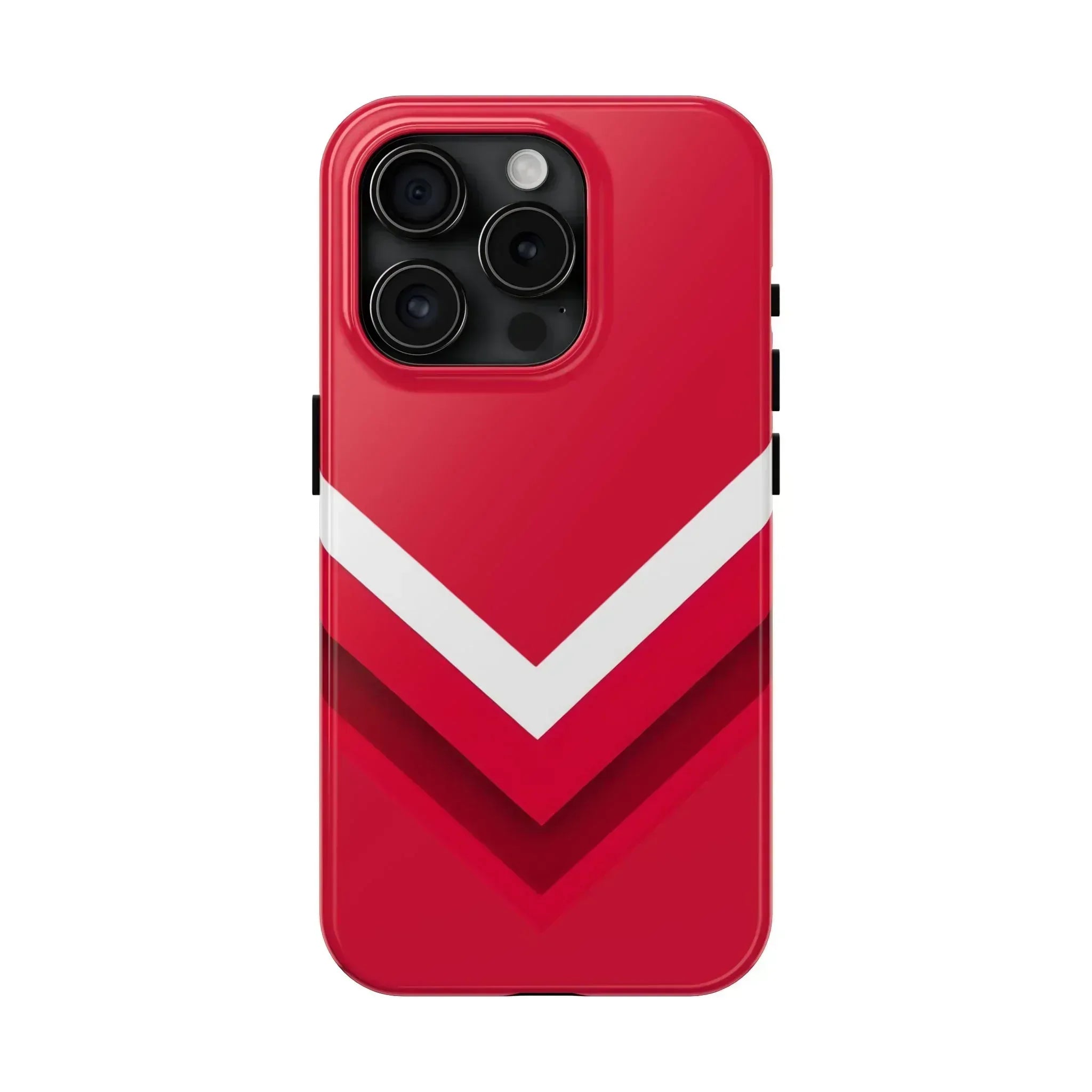 Red Chevron Armor Phone Case for iPhone 11–16 & Galaxy S21–S24 - KARARMDESIGN