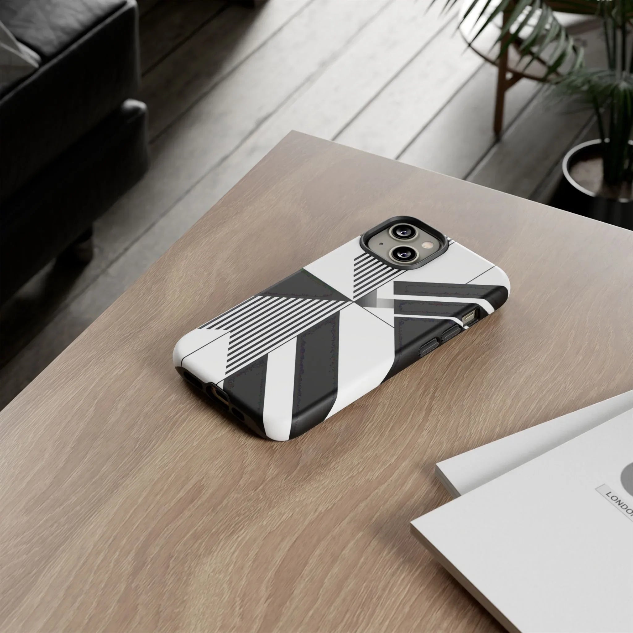 Monochrome Tough Phone Case for iPhone 11-16 and Galaxy S20–S25 - KARARMDESIGN