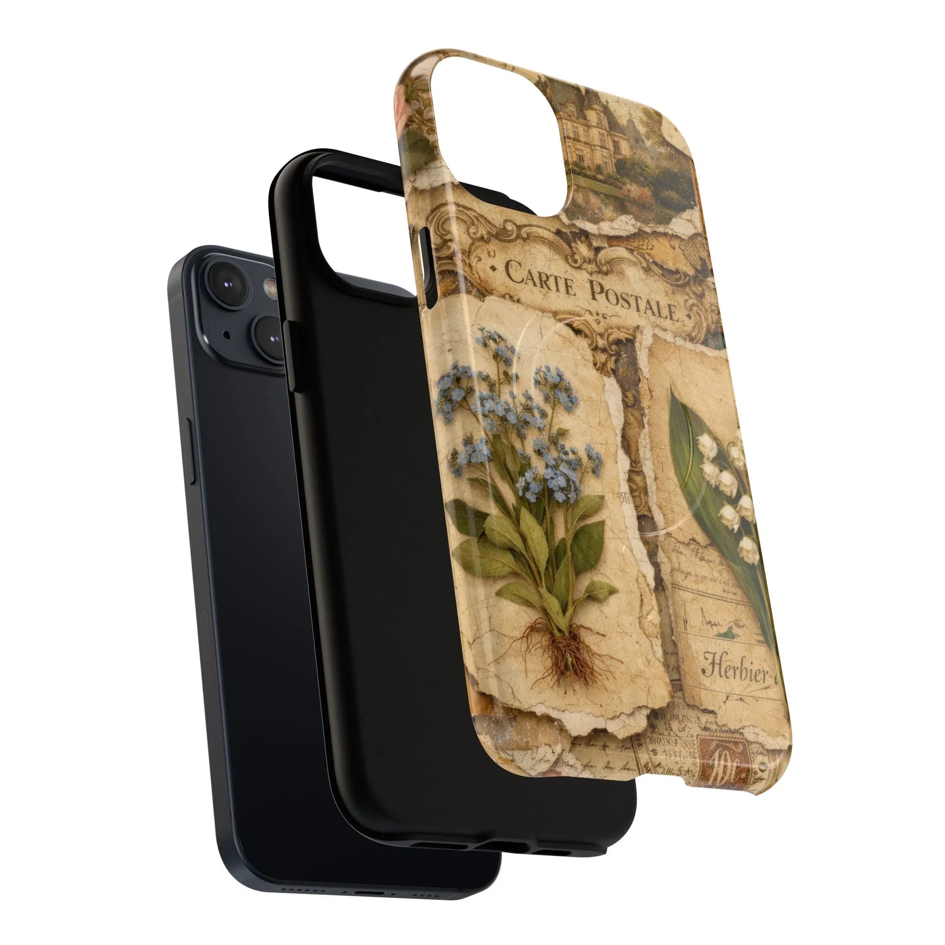 Vintage Botanical Postcard Phone Case for iPhone 13-17 - KARARMDESIGN