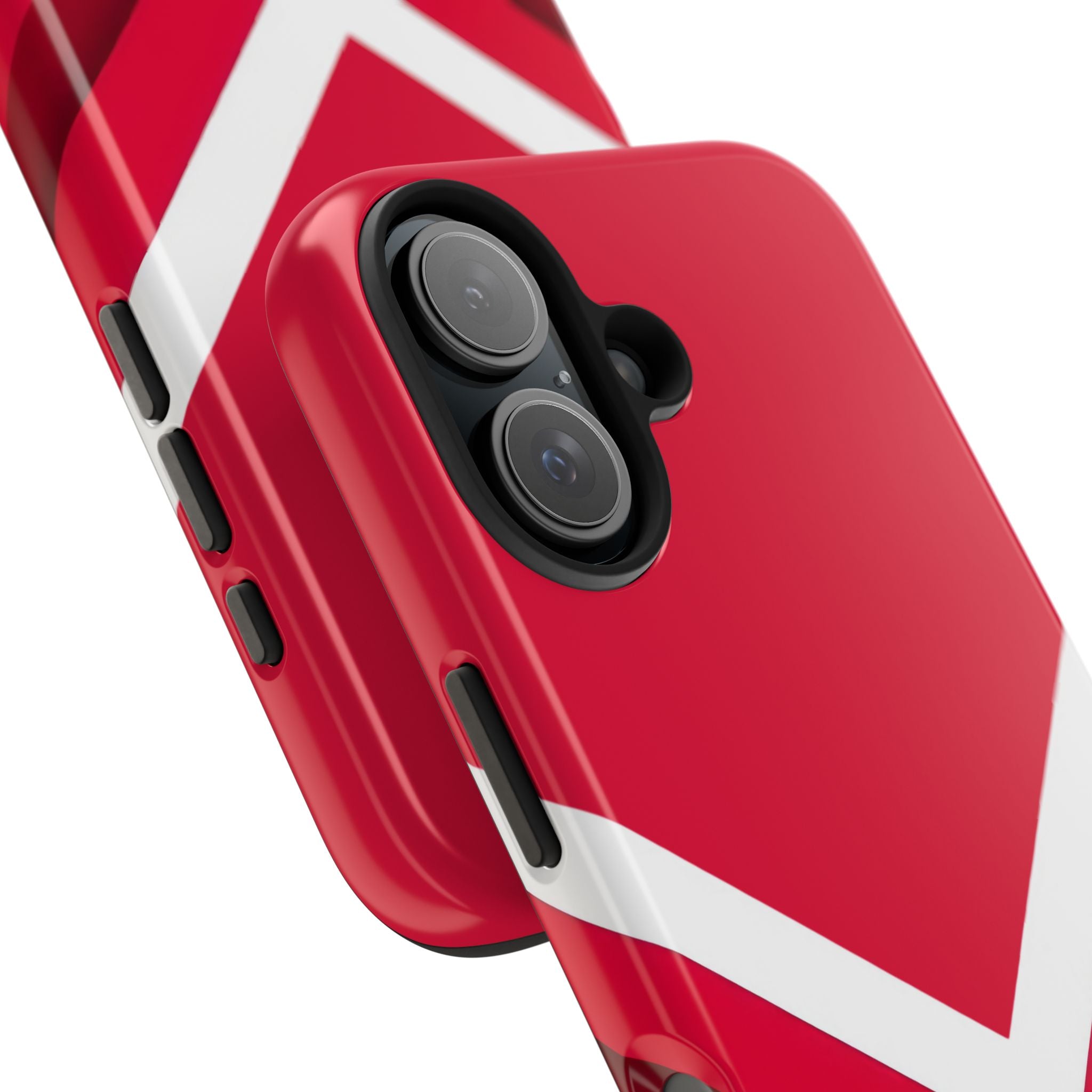 Red Chevron Armor Phone Case for iPhone 11–16 & Galaxy S21–S24