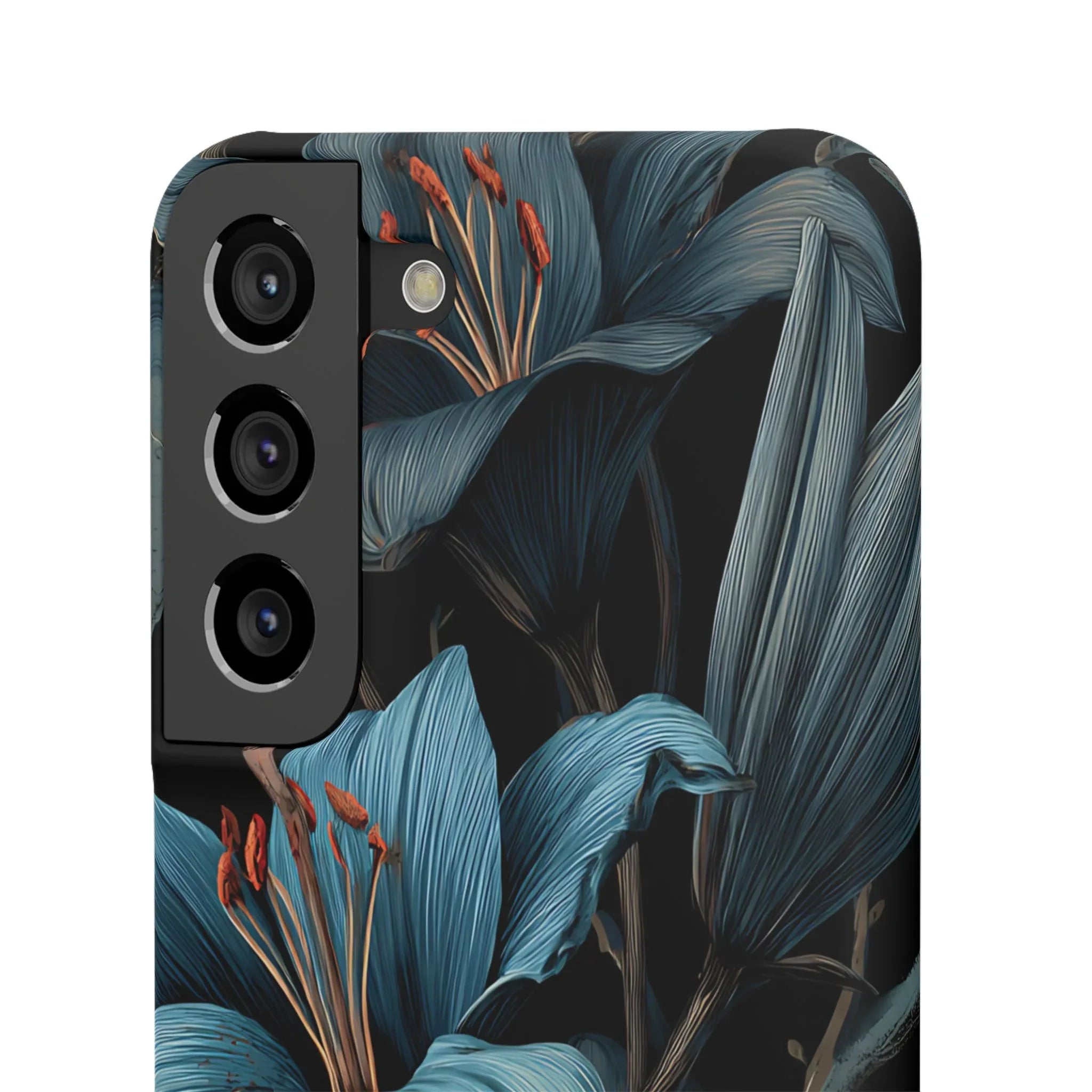 Blue Lily Floral Phone Case for iPhone 11-17 and Galaxy S20-S25 - KARARMDESIGN