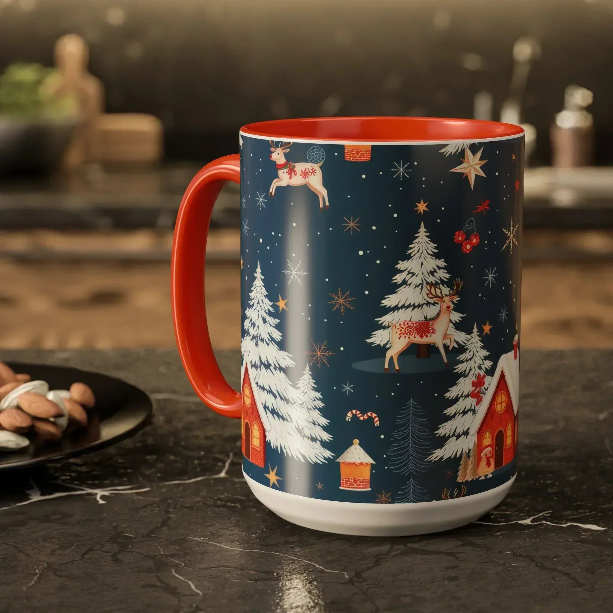 Dark Blue Christmas Mug - Colorful Mugs (11oz, 15oz) - KARARMDESIGN