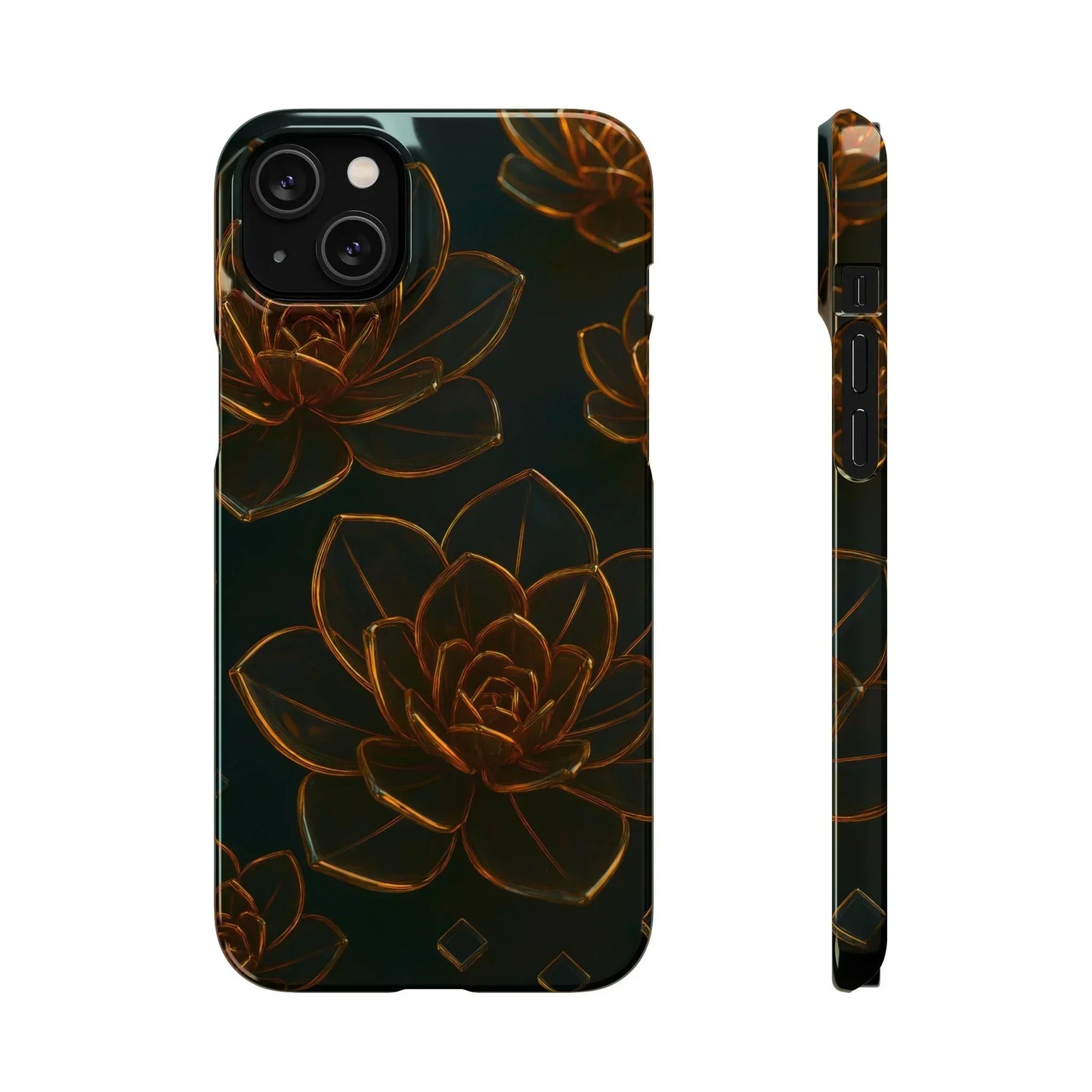 Glass Flower Phone Case for iPhone 7-16 and Galaxy S10-S24 Models