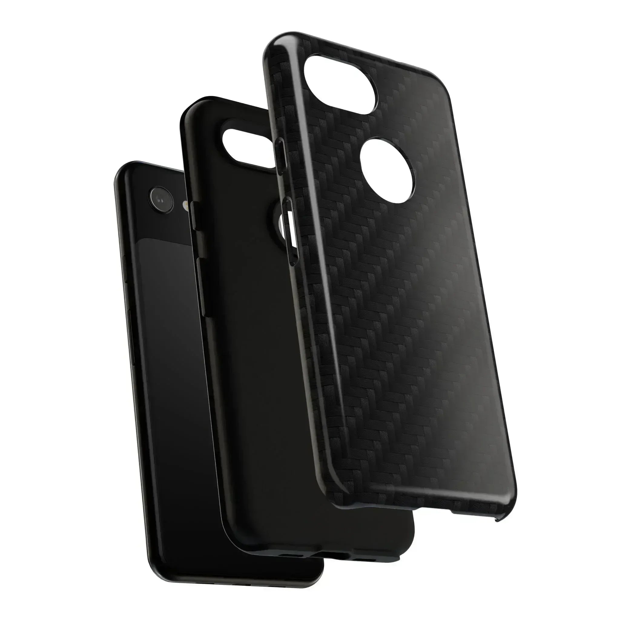 Black Carbon Phone Case for iPhone 8-16 and Google Pixel up to 9 - KARARMDESIGN
