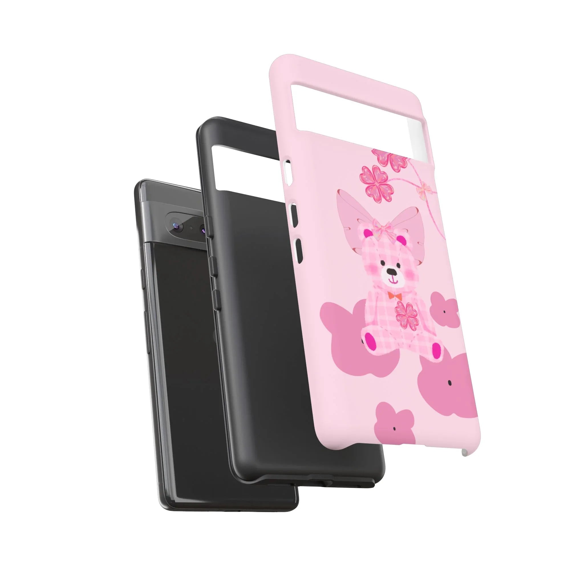 Pink Teddy Bear Phone Cases for iPhone, Pixel and Galaxy - KARARMDESIGN