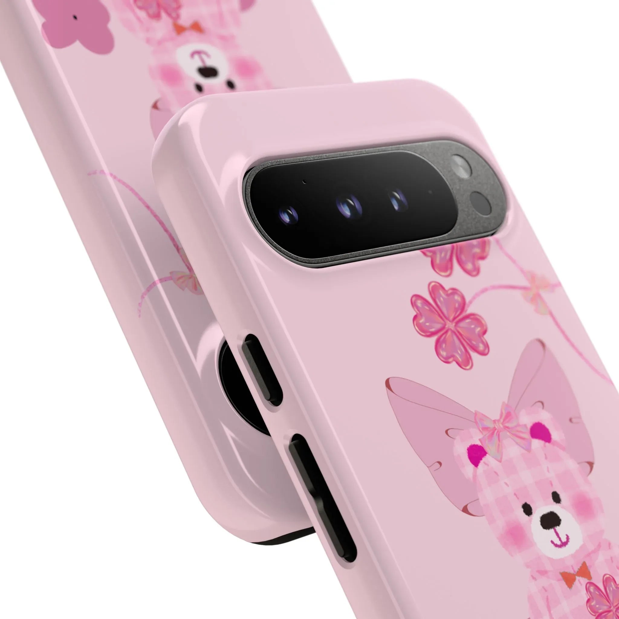 Pink Teddy Bear Phone Cases for iPhone, Pixel and Galaxy - KARARMDESIGN