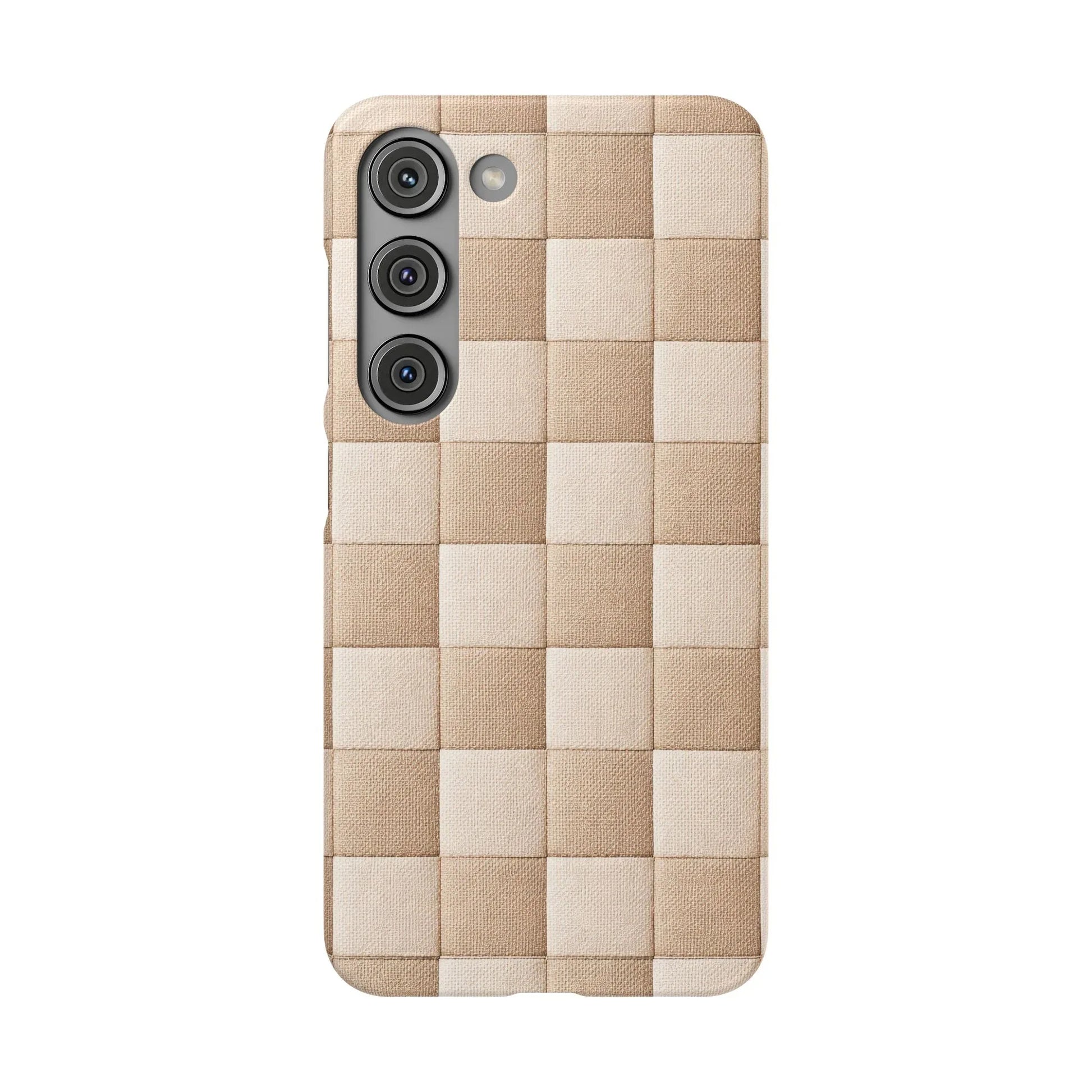 Beige Woven Phone Case for iPhone 11-17 and Galaxy S20-S25 - KARARMDESIGN