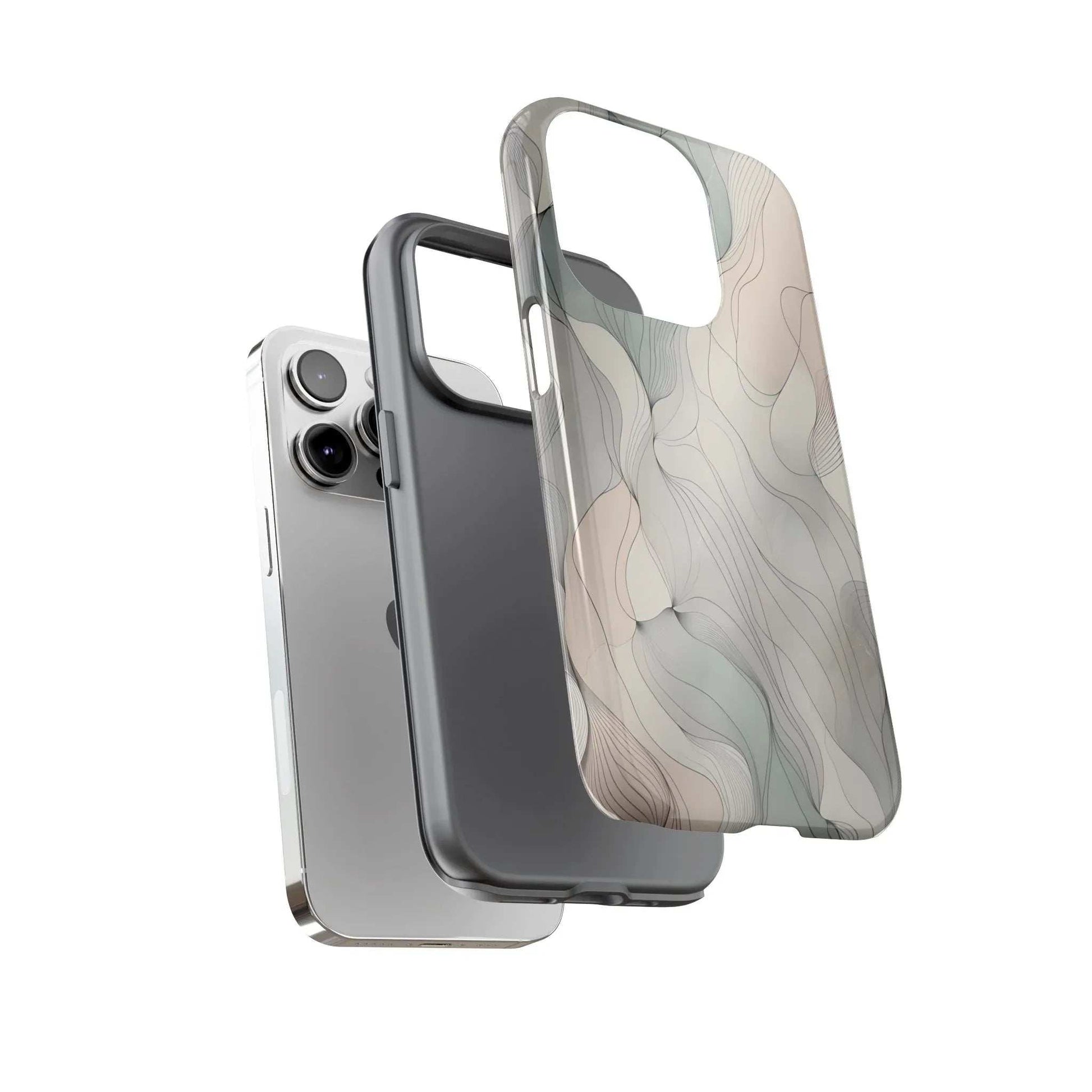 Pastel Wave Phone Case – Minimalist Design for iPhone & Pixel - KARARMDESIGN