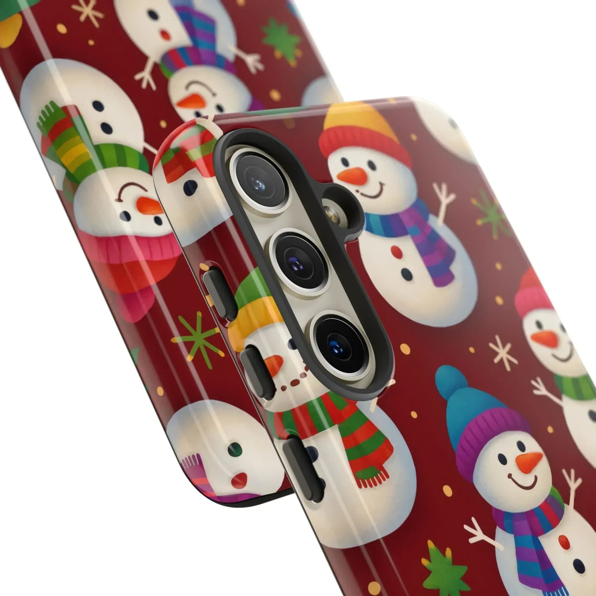 Festive Snowmen Parade Phone Case for iPhone 11–17 and Galaxy S10–S25 - KARARMDESIGN