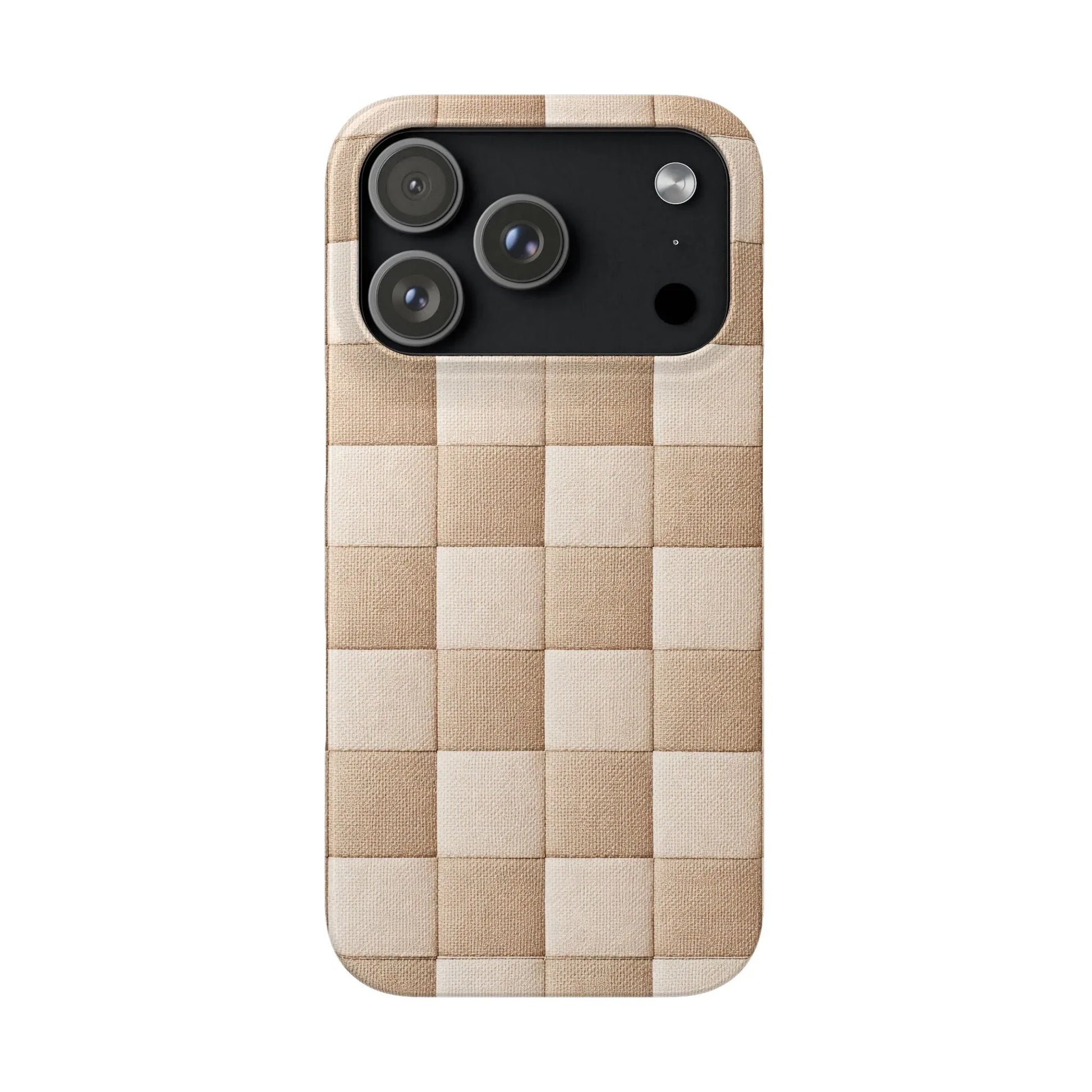 Beige Woven Phone Case for iPhone 11-17 and Galaxy S20-S25 - KARARMDESIGN