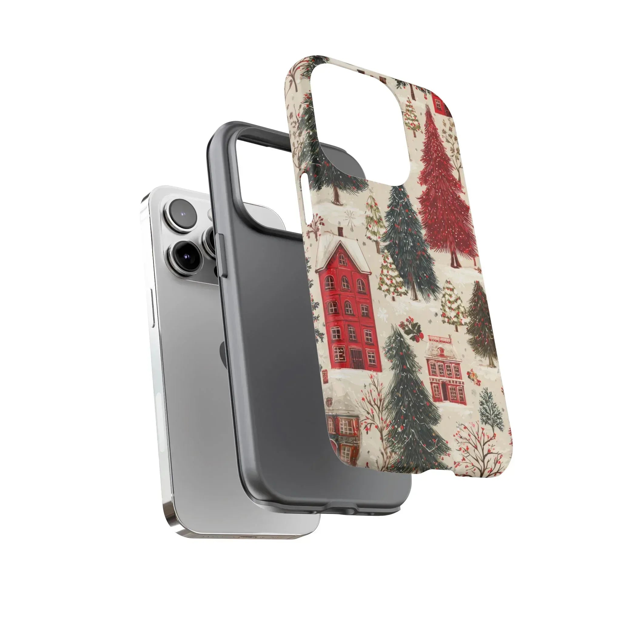 Cozy Winter Village Phone Case for iPhone 11-17 and Galaxy S10-S25 - KARARMDESIGN