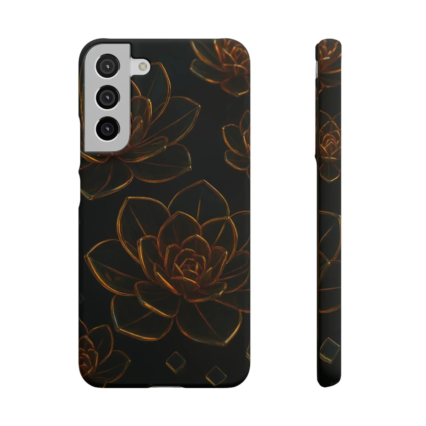 Glass Flower Phone Case for iPhone 7-16 and Galaxy S10-S24 Models