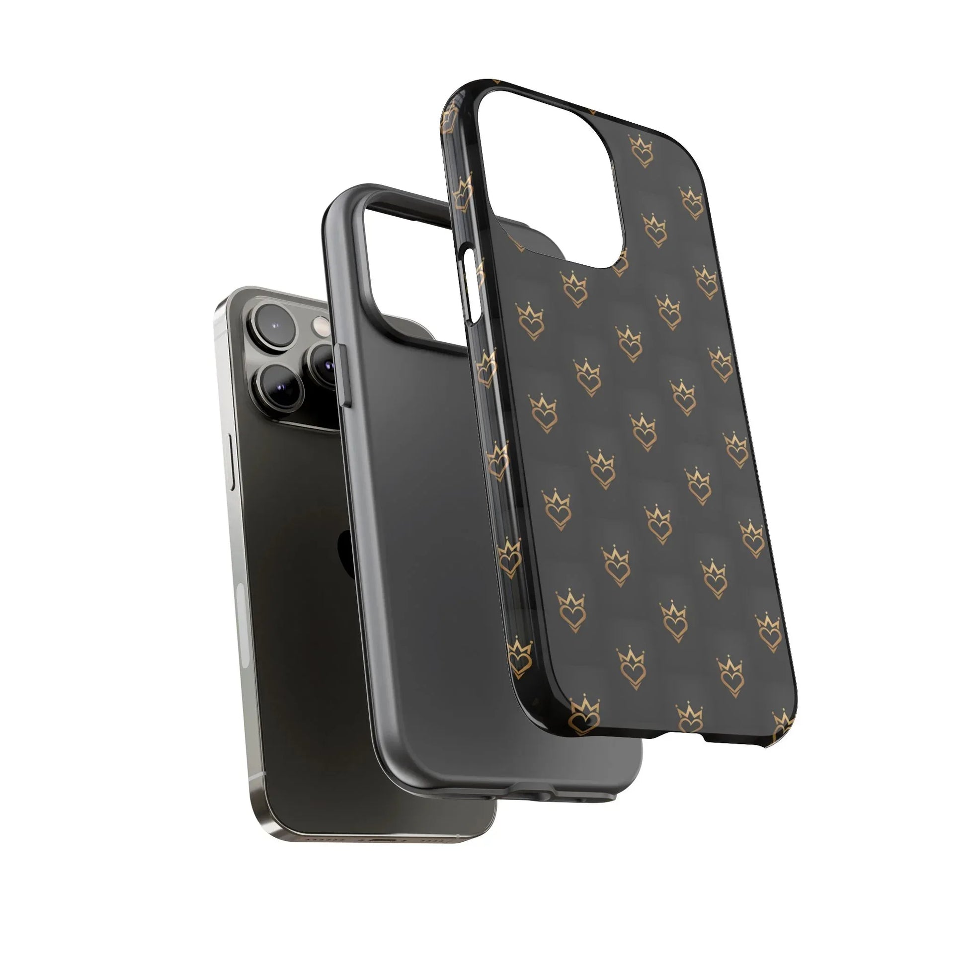 Crowned Heart Doodle Phone Case for iPhone 11-17 & Galaxy S10-S25 - KARARMDESIGN