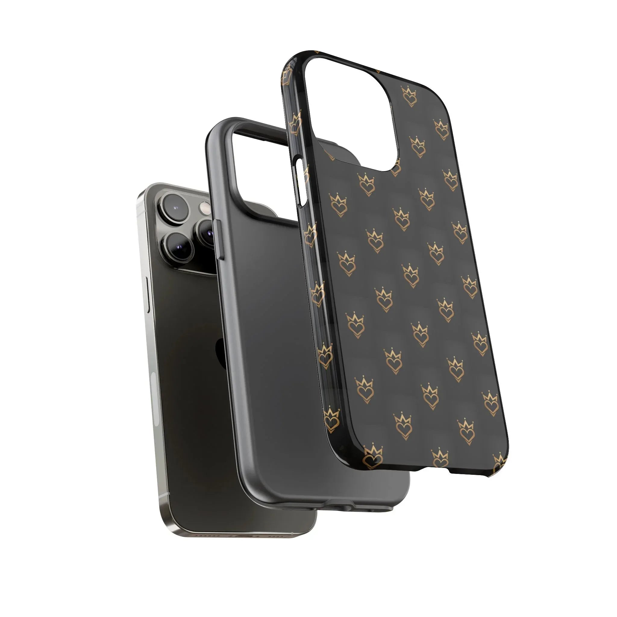 Crowned Heart Doodle Phone Case for iPhone 11-17 & Galaxy S10-S25 - KARARMDESIGN