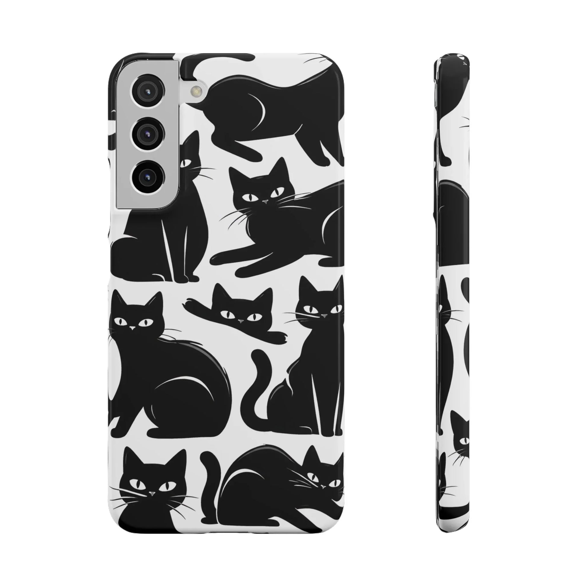 Black Cats Phone Case for iPhone 11-17 and Galaxy S20-S25 - KARARMDESIGN