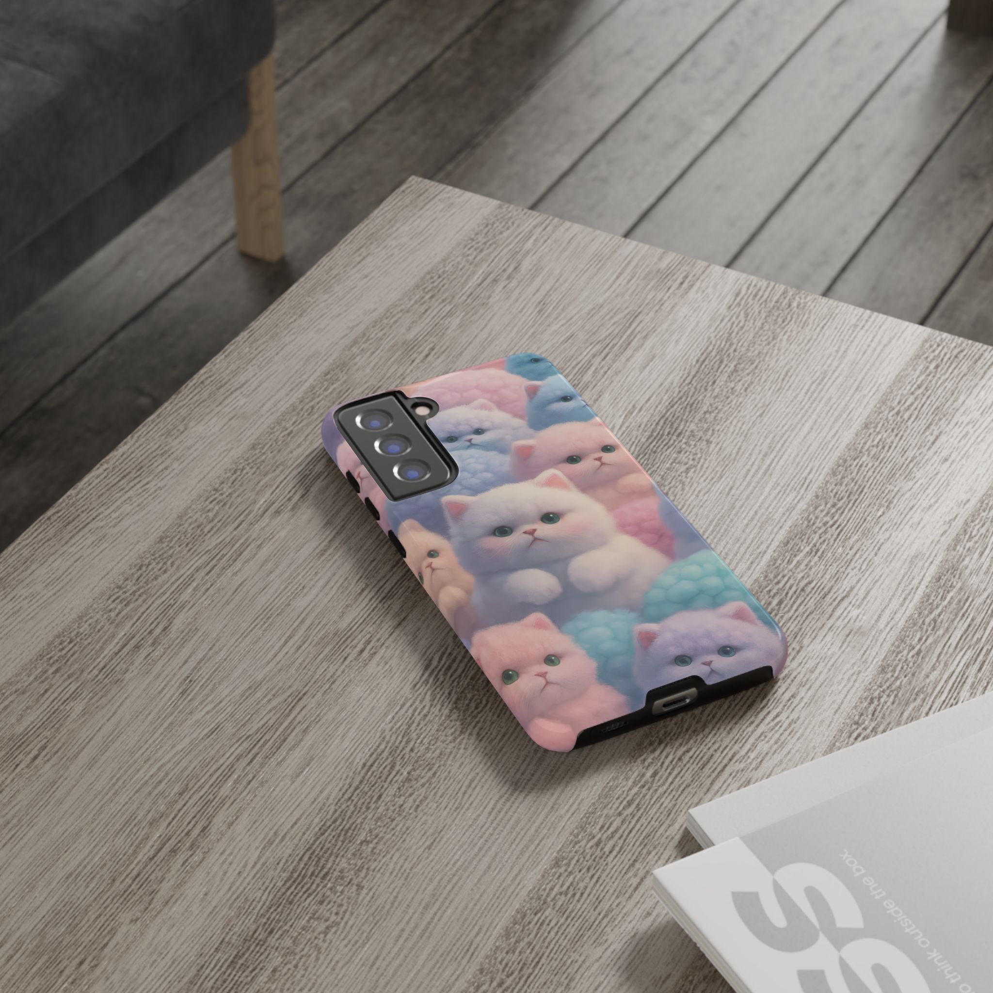 Pastel Kitten Phone Case for iPhone 8-17 and Samsung Galaxy S10-S25 Models - KARARMDESIGN