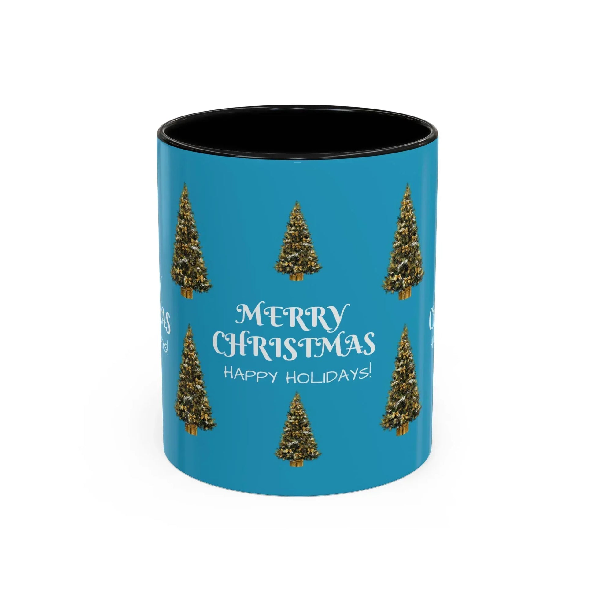 Merry Christmas and Happy Holidays Mug - Accent Coffee Mug (11, 15oz) - KARARMDESIGN