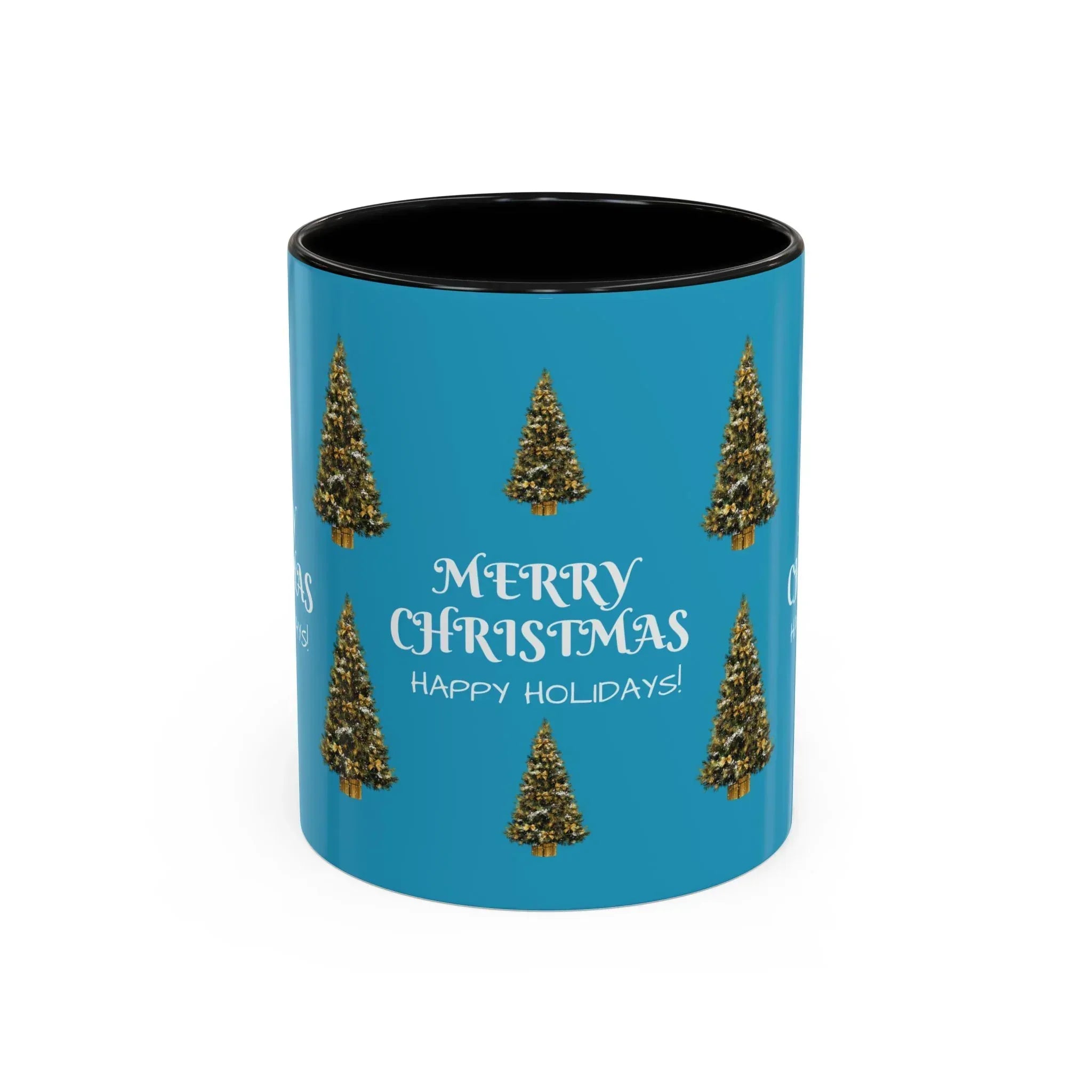 Merry Christmas and Happy Holidays Mug - Accent Coffee Mug (11, 15oz) - KARARMDESIGN