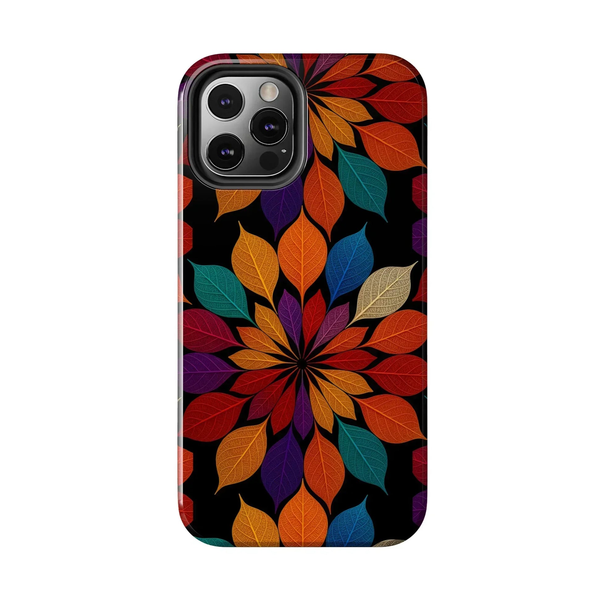 Leaf Mandala Phone Case for iPhone 7-16 and Samsung Galaxy S21-S24 Models - KarArmDesign