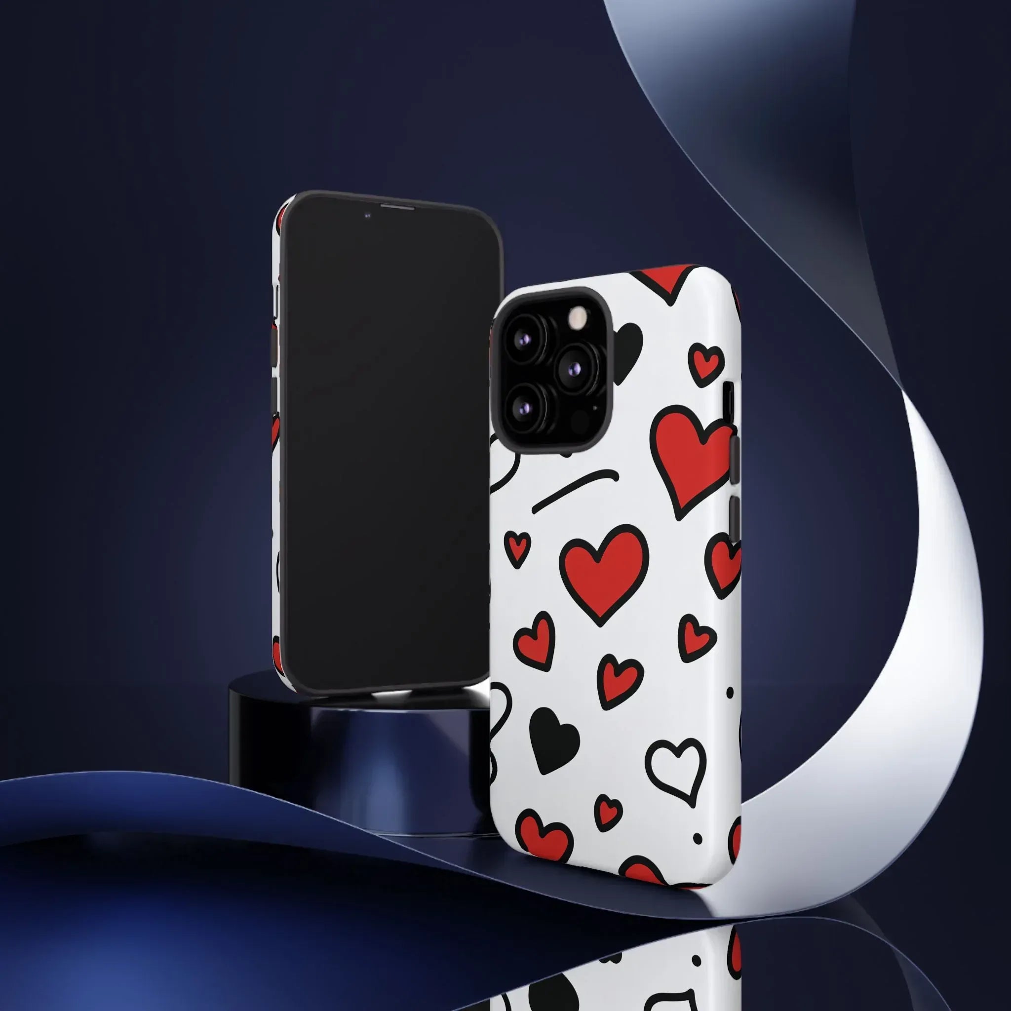 Scattered Hearts Phone Case for iPhone 11-17 and Galaxy S10-S25 - KARARMDESIGN