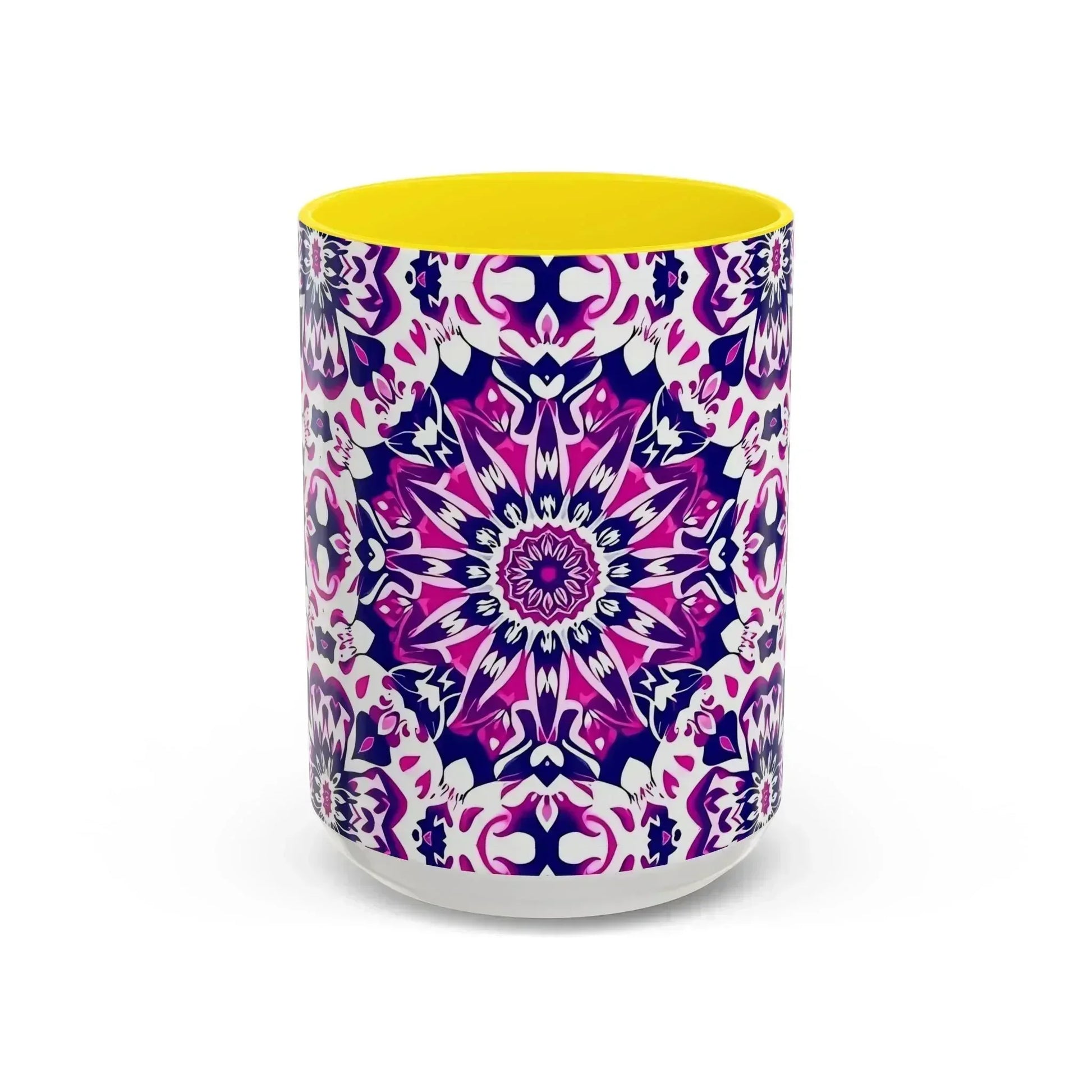 Vibrant Mandala Burst Ceramic Coffee Mug -11 & 15oz - KARARMDESIGN
