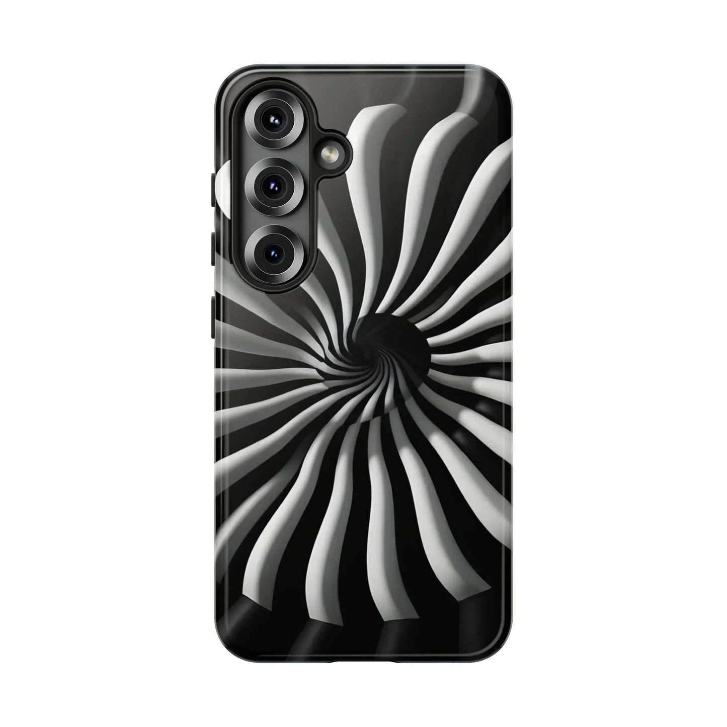 Hypnotic Black and White Spiral Phone Case for iPhone & Galaxy - KarArmDesign