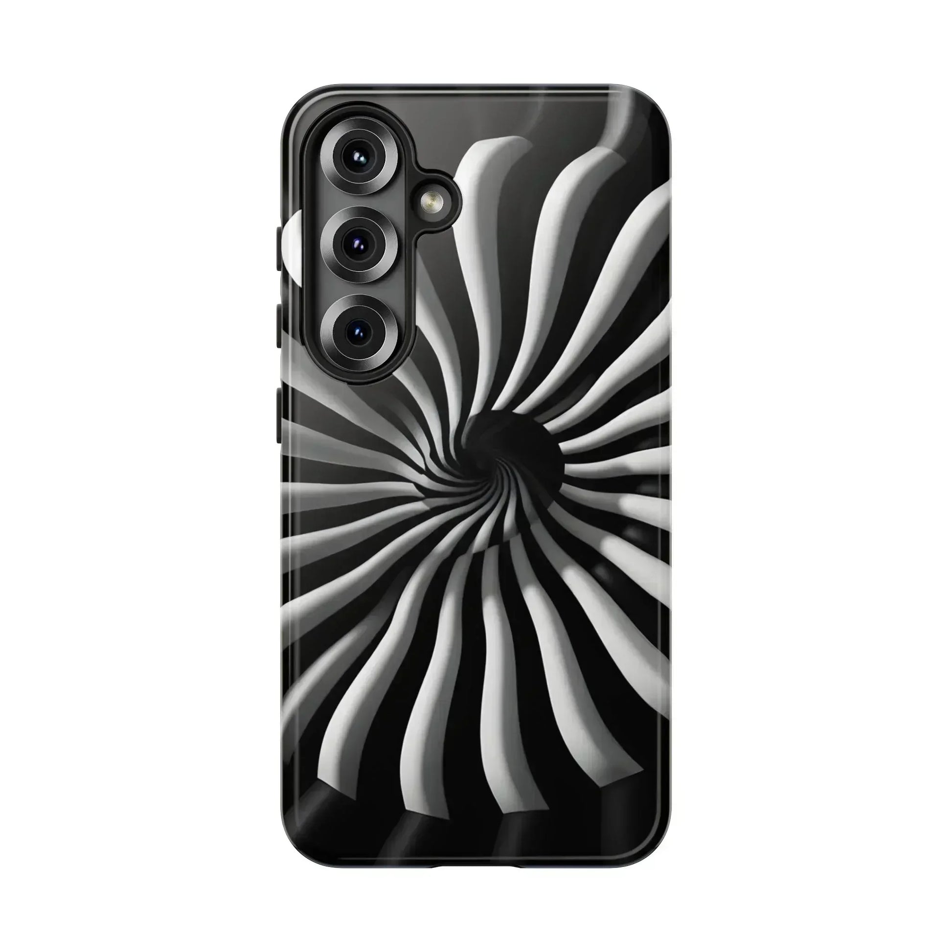 Hypnotic Black and White Spiral Phone Case for iPhone & Galaxy - KARARMDESIGN