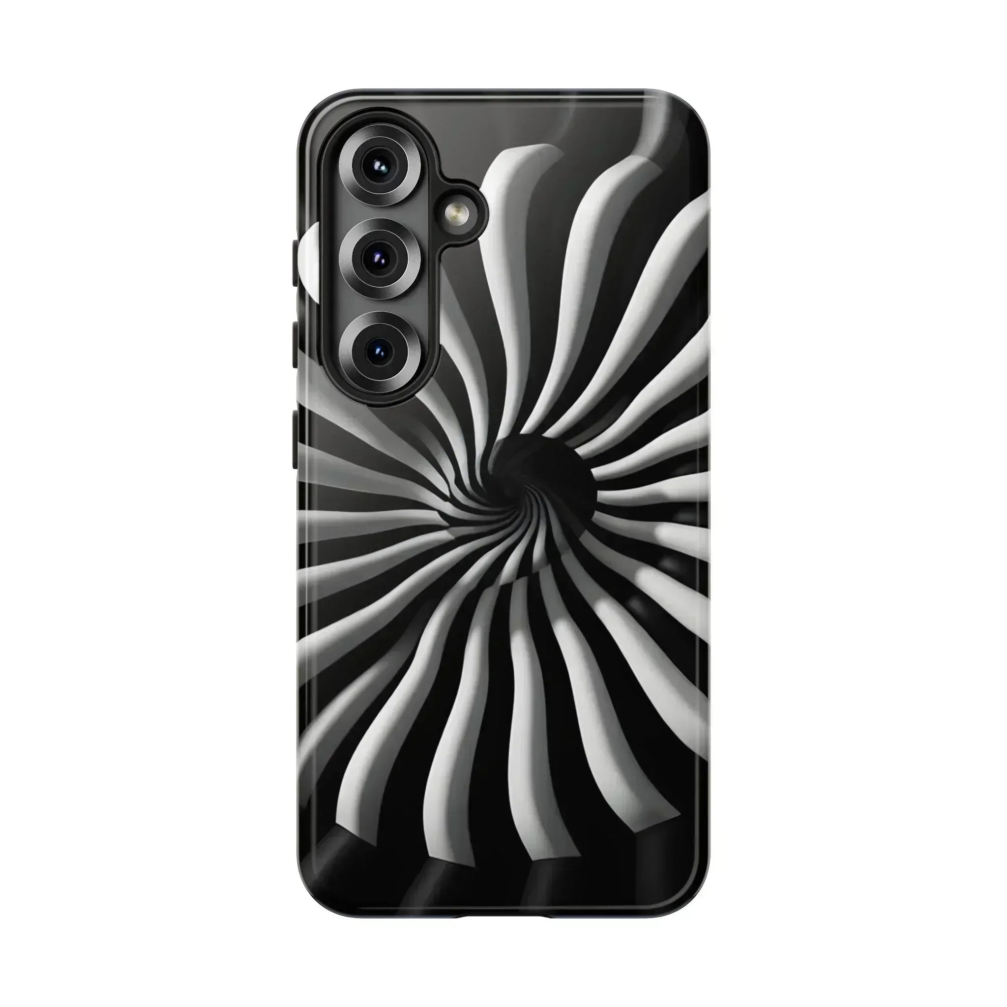 Hypnotic Black and White Spiral Phone Case for iPhone & Galaxy - KARARMDESIGN