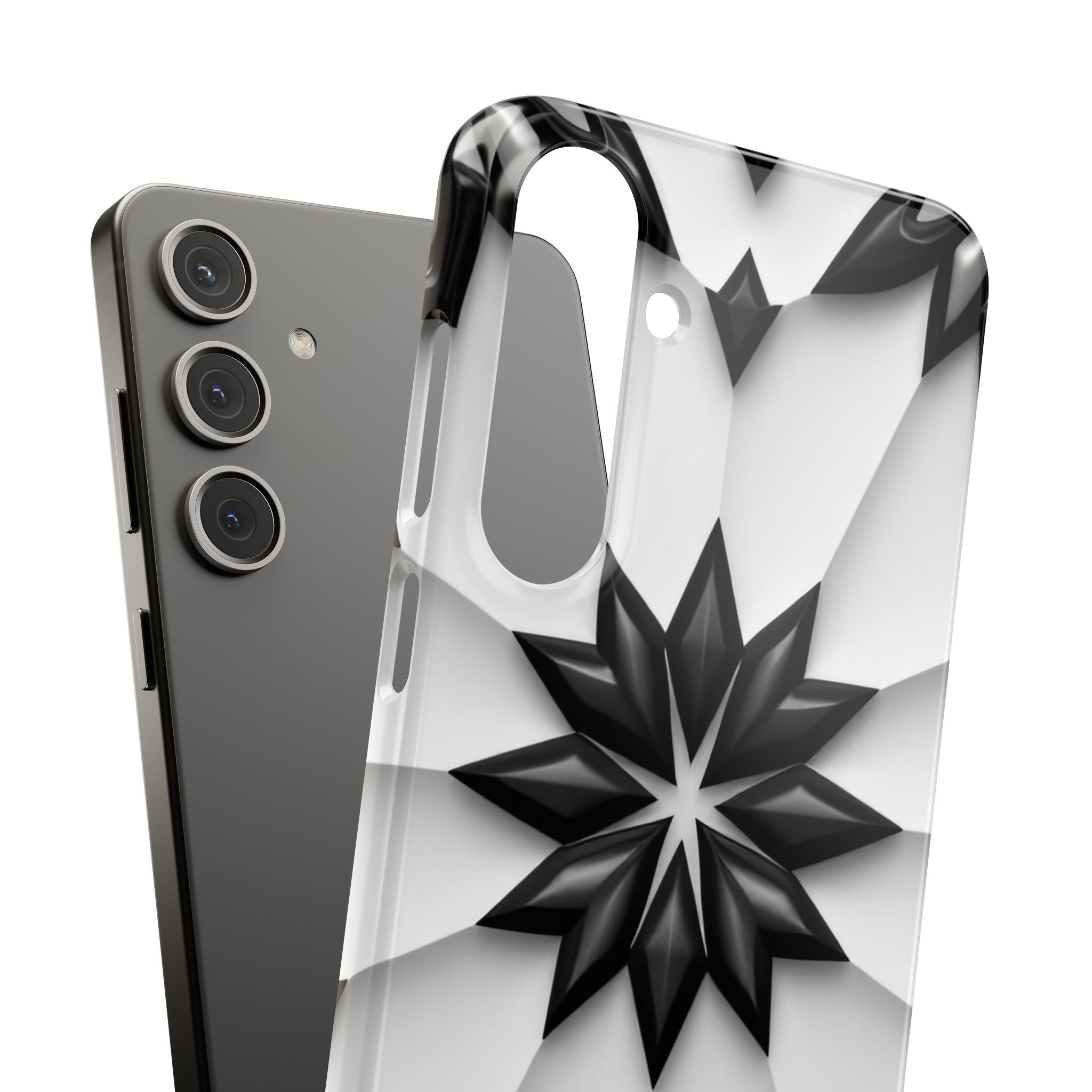 Black & White Geometric Snap Case for iPhone & Samsung Galaxy