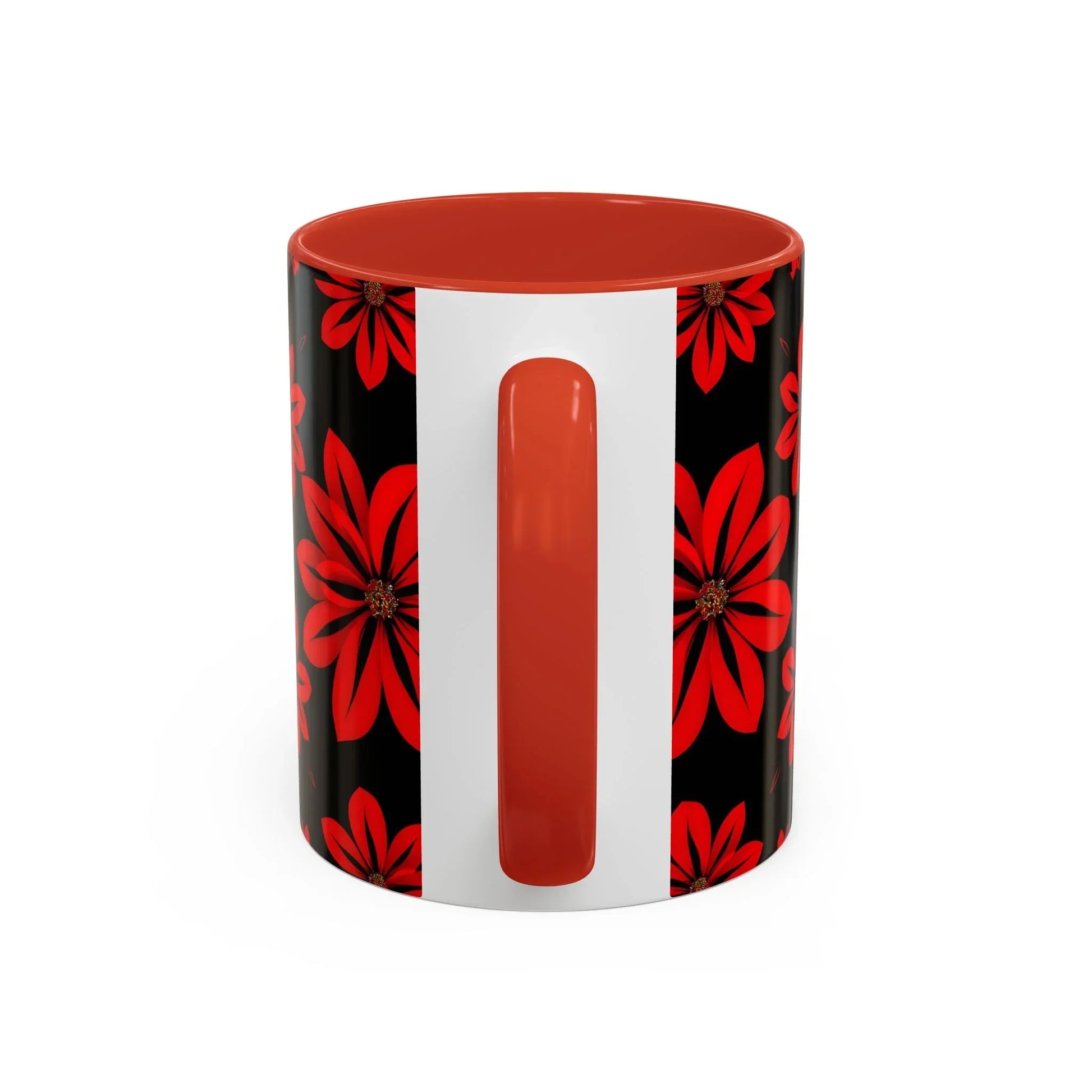 Accent Red Floral Coffee Mug – 11oz & 15oz - KarArmDesign