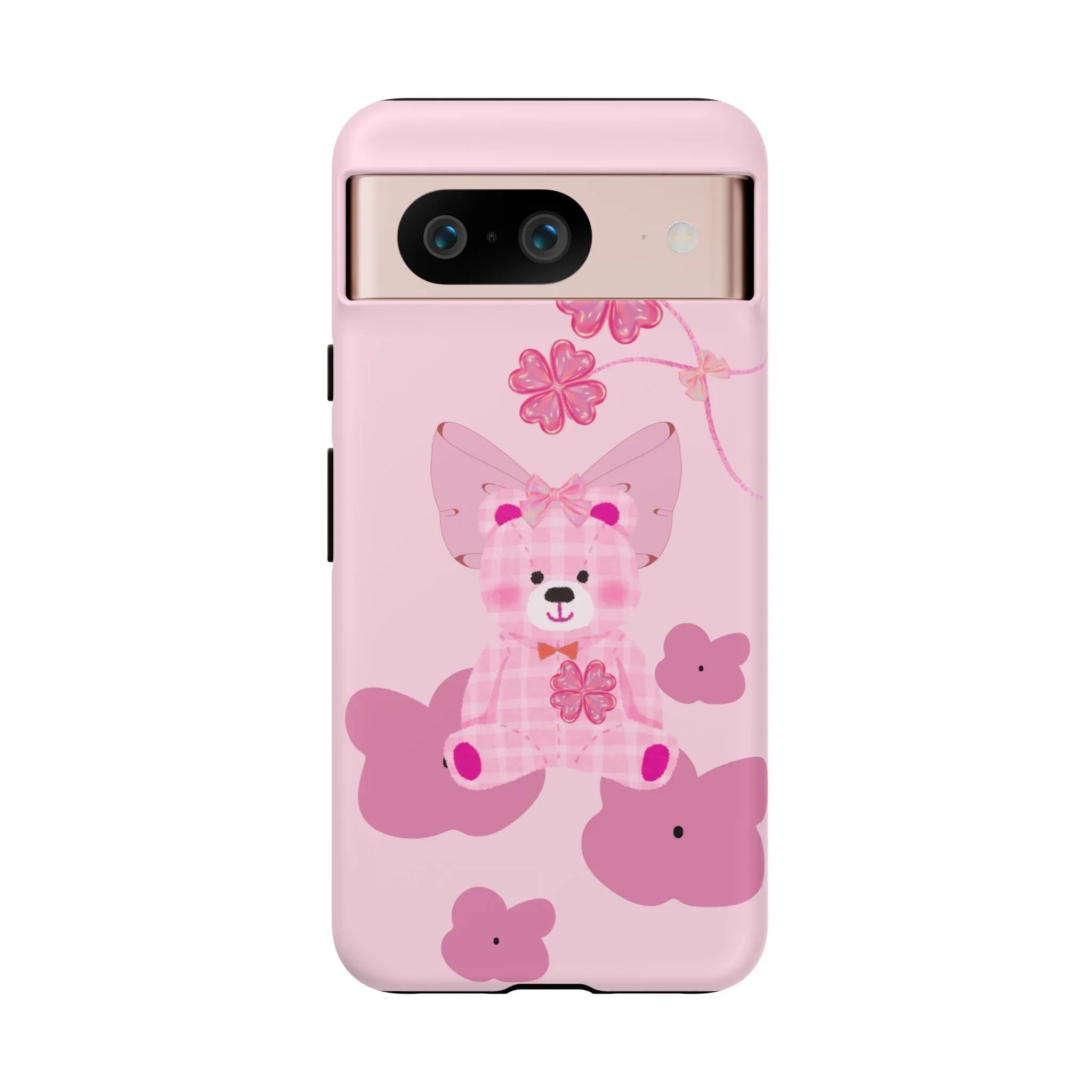 Pink Teddy Bear Phone Cases for iPhone, Pixel and Galaxy - KARARMDESIGN