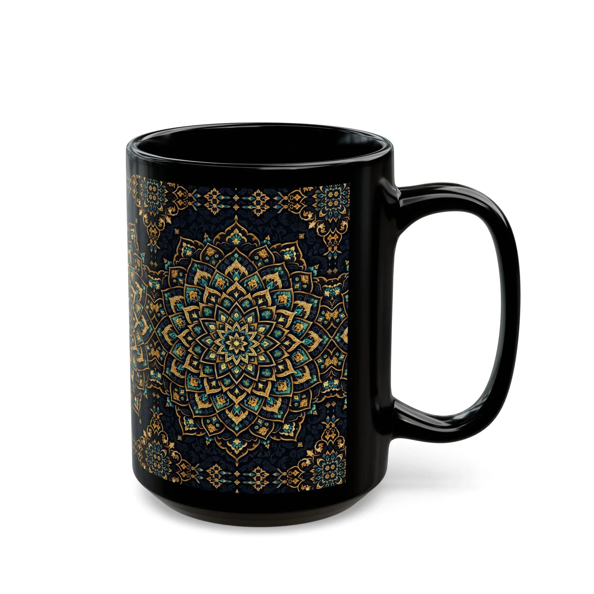 Ornate Mandala Mug - Black Mug (11oz, 15oz) - KARARMDESIGN