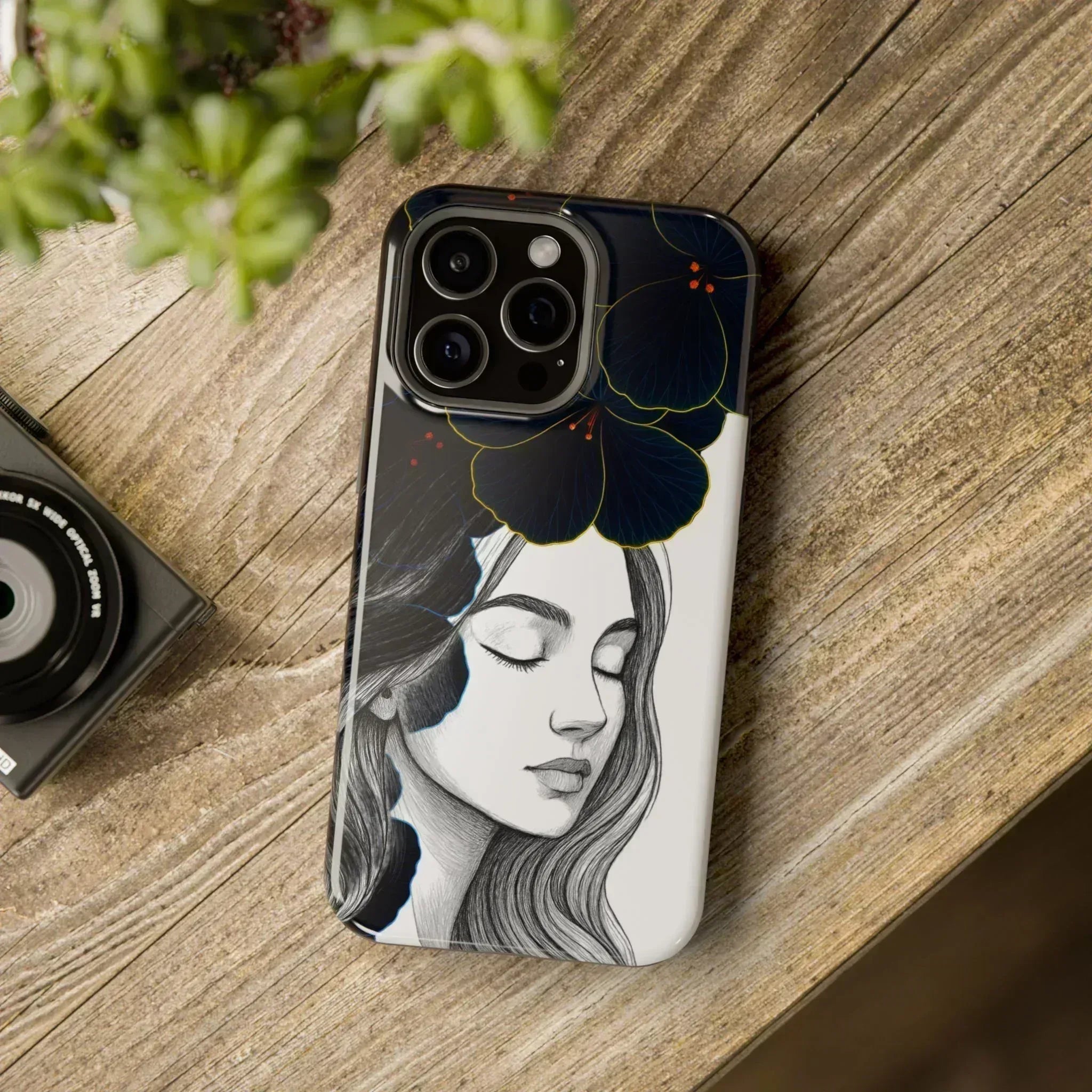 Dark Floral Elegance Phone Case for iPhone 13-16 - KARARMDESIGN