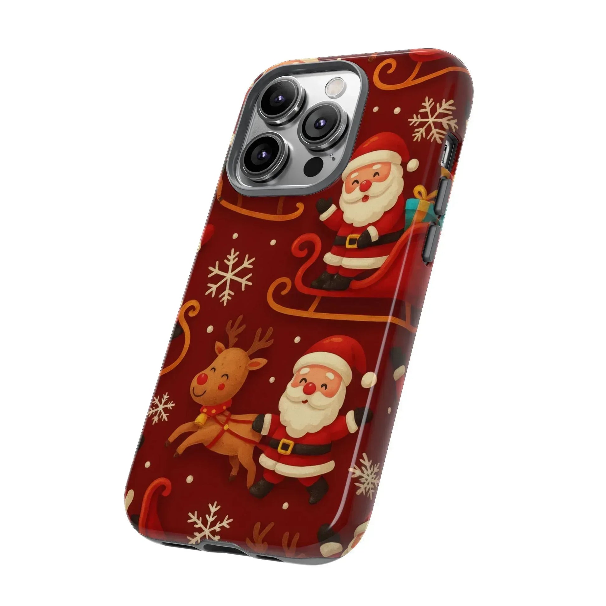 Santa Sleigh Ride Phone Case for iPhone 11-17 and Galaxy S10-S25 - KARARMDESIGN