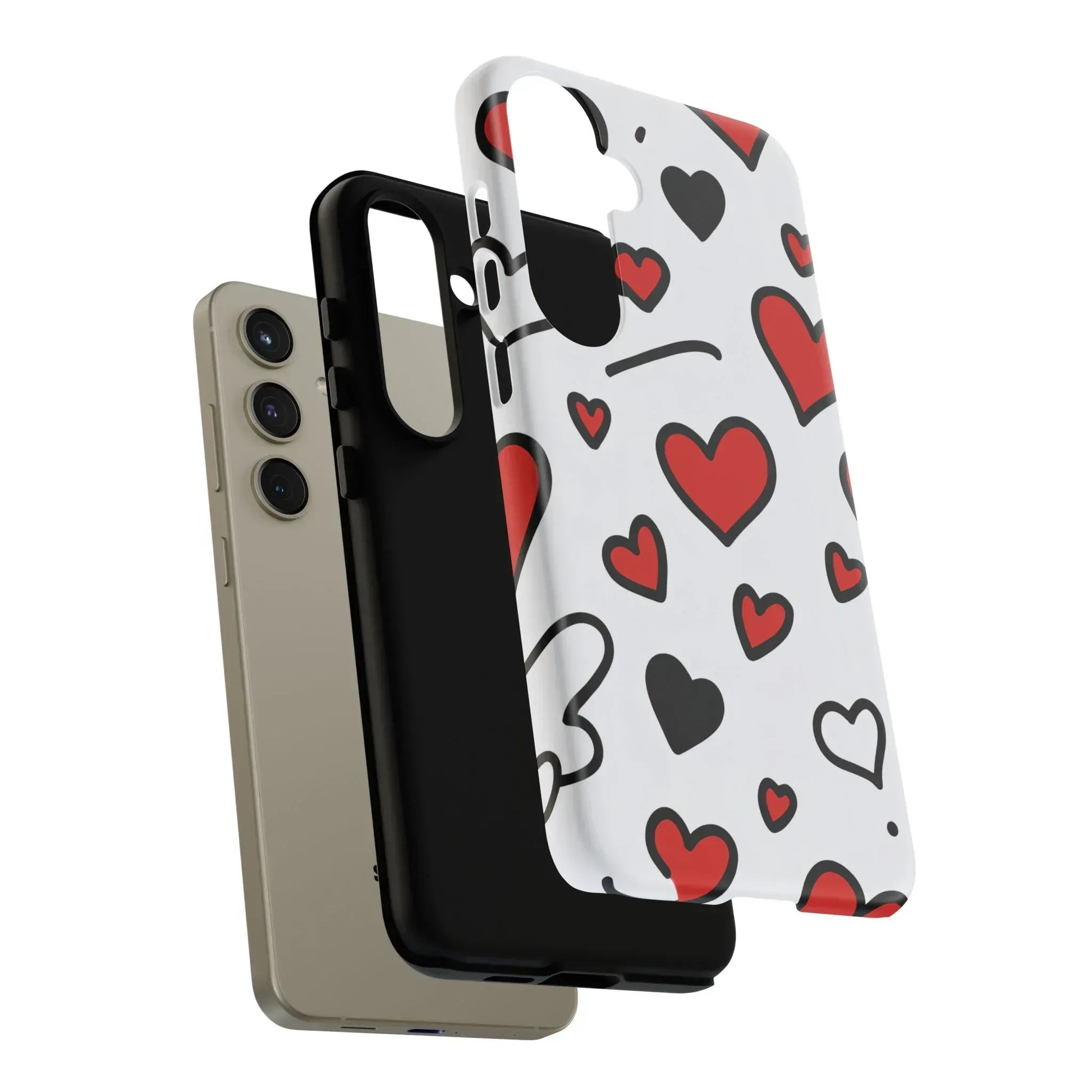Scattered Hearts Phone Case for iPhone 11-17 and Galaxy S10-S25 - KARARMDESIGN