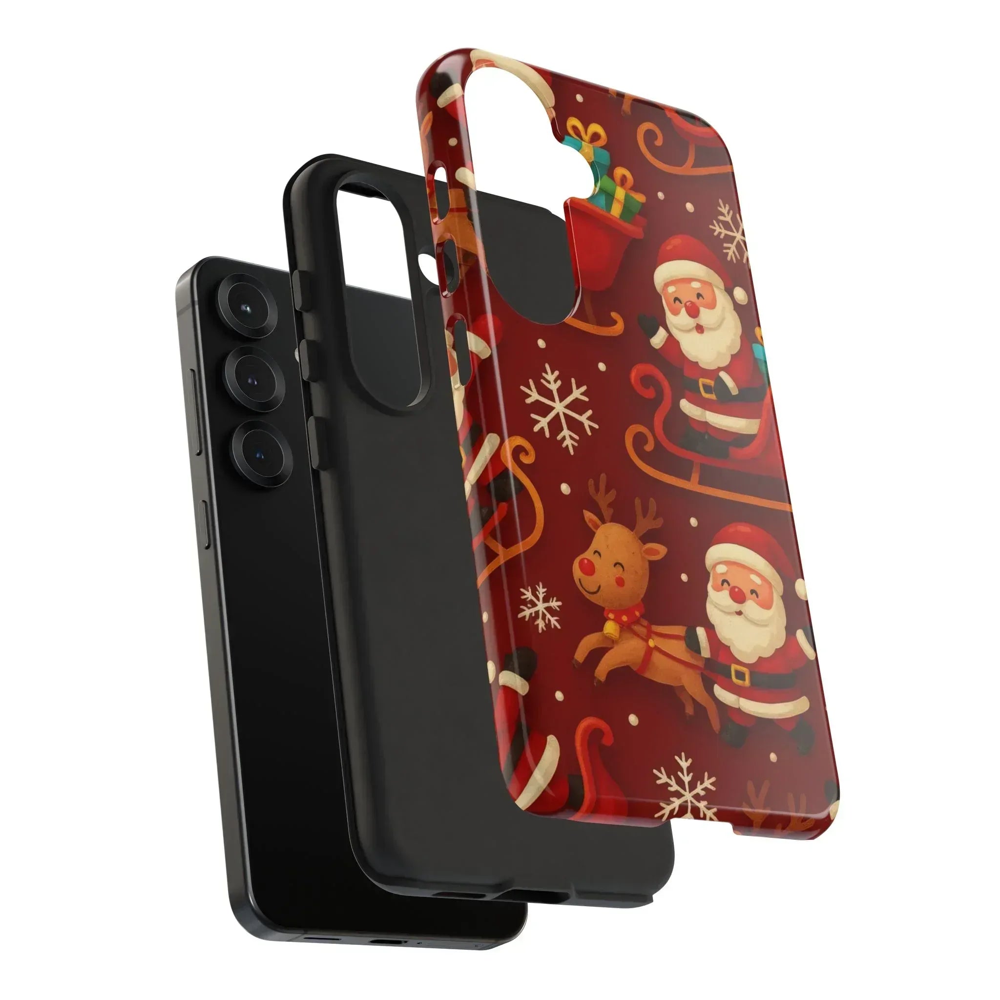 Santa Sleigh Ride Phone Case for iPhone 11-17 and Galaxy S10-S25 - KARARMDESIGN