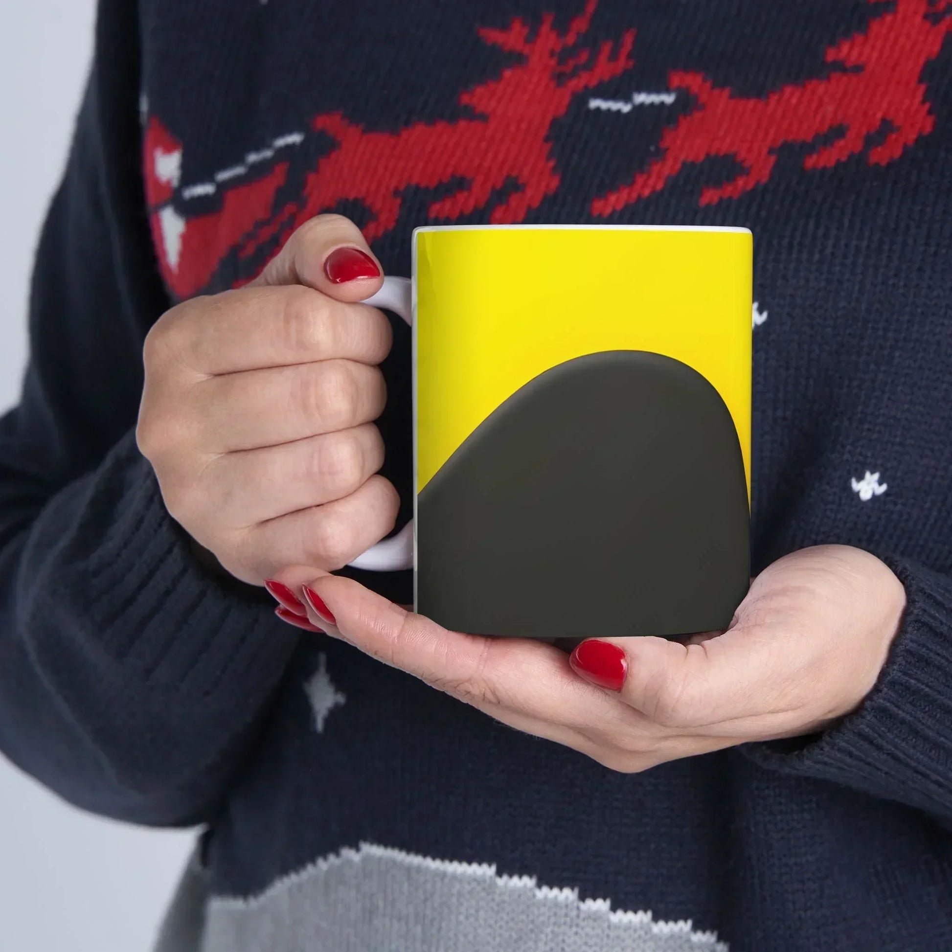 Black and Yellow Ceramic Mug - 11oz - KarArmDesign