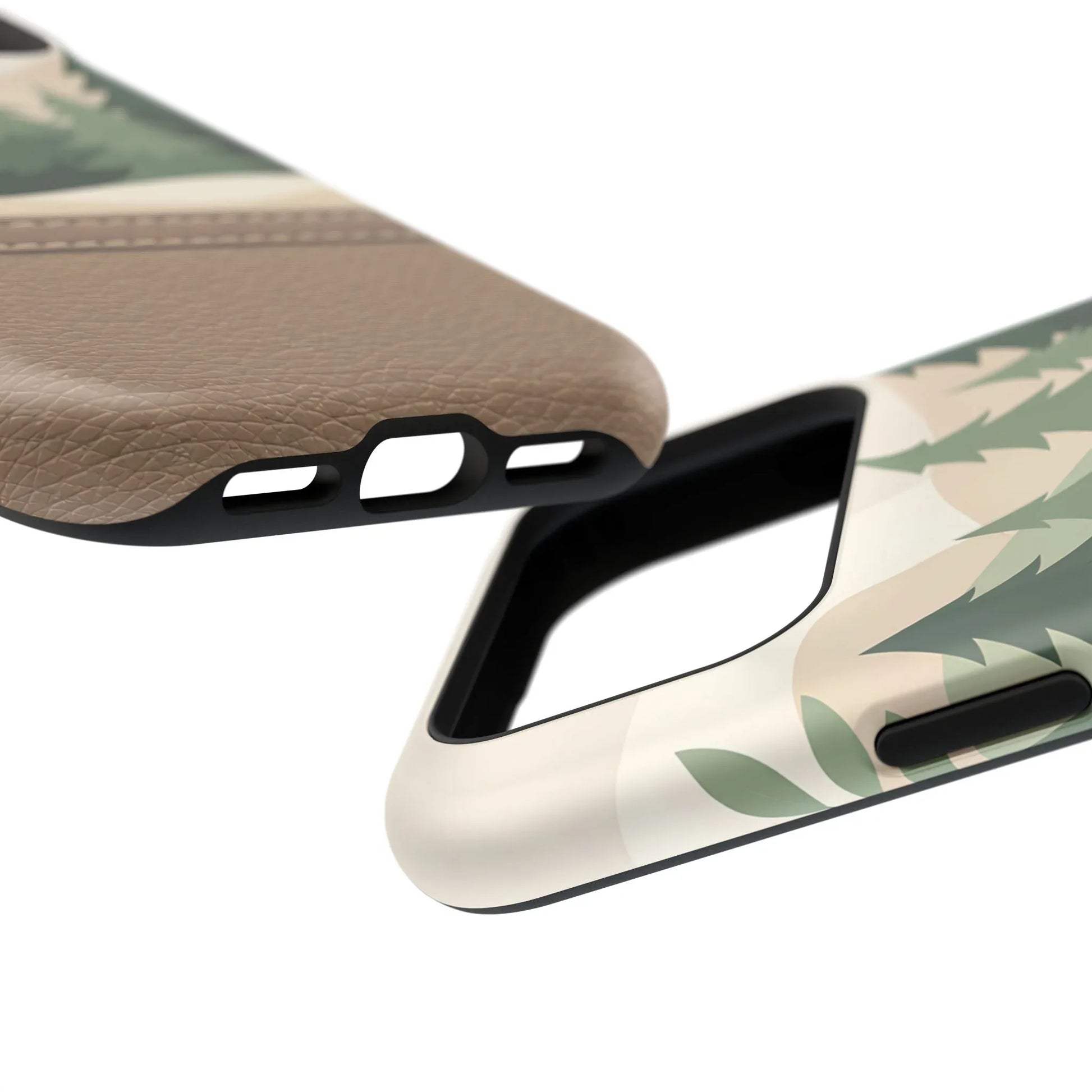 Forest Leather Phone Case for iPhone 11-17 and Galaxy S21-S25 - KARARMDESIGN