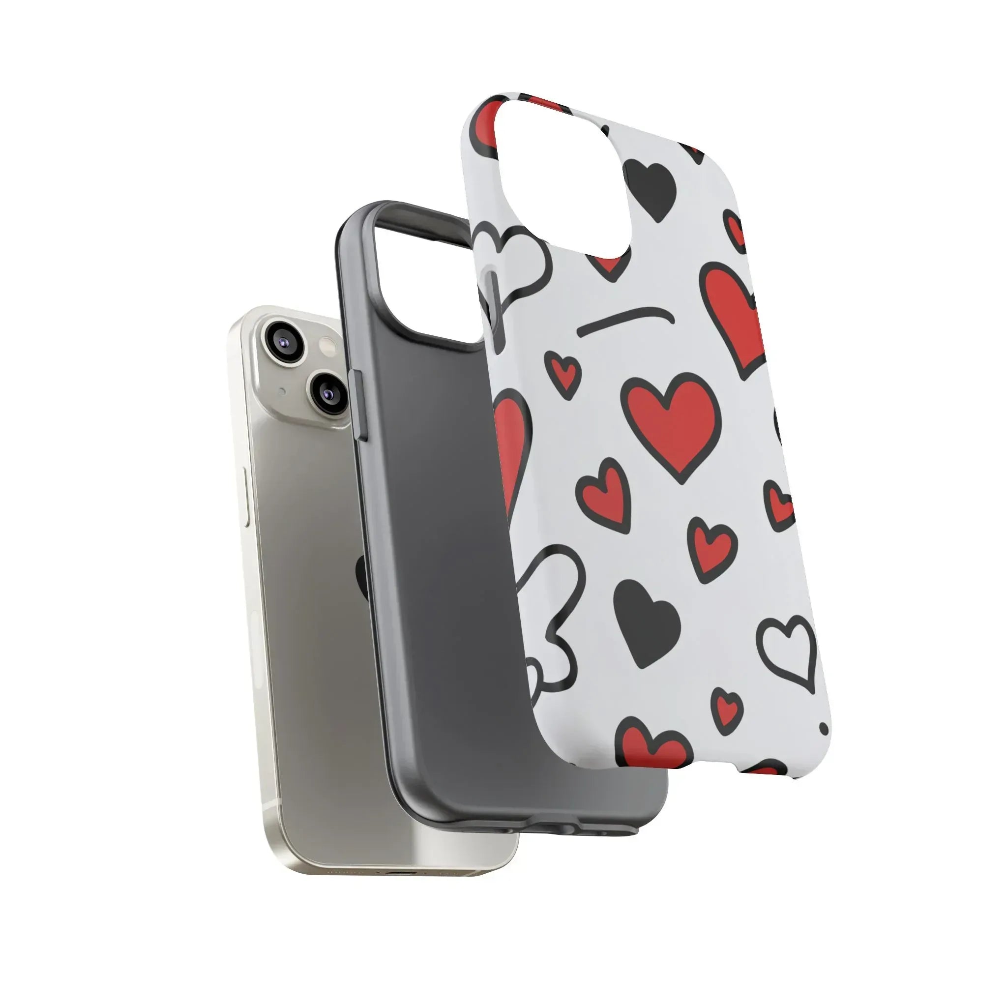 Scattered Hearts Phone Case for iPhone 11-17 and Galaxy S10-S25 - KARARMDESIGN
